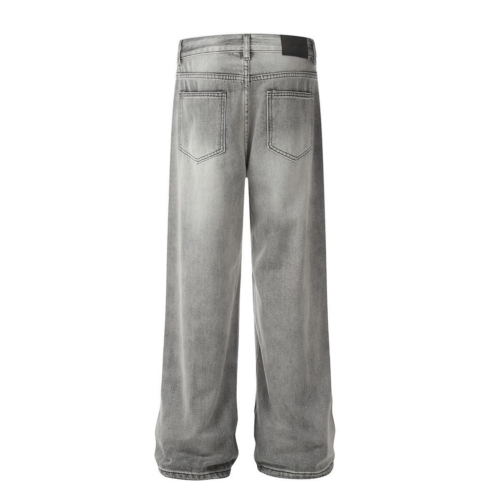 Japanese Brand × Jean Men's loose hip-hop fashion washed casual ripped jeans Size US 32 / EU 48 - 3 Thumbnail