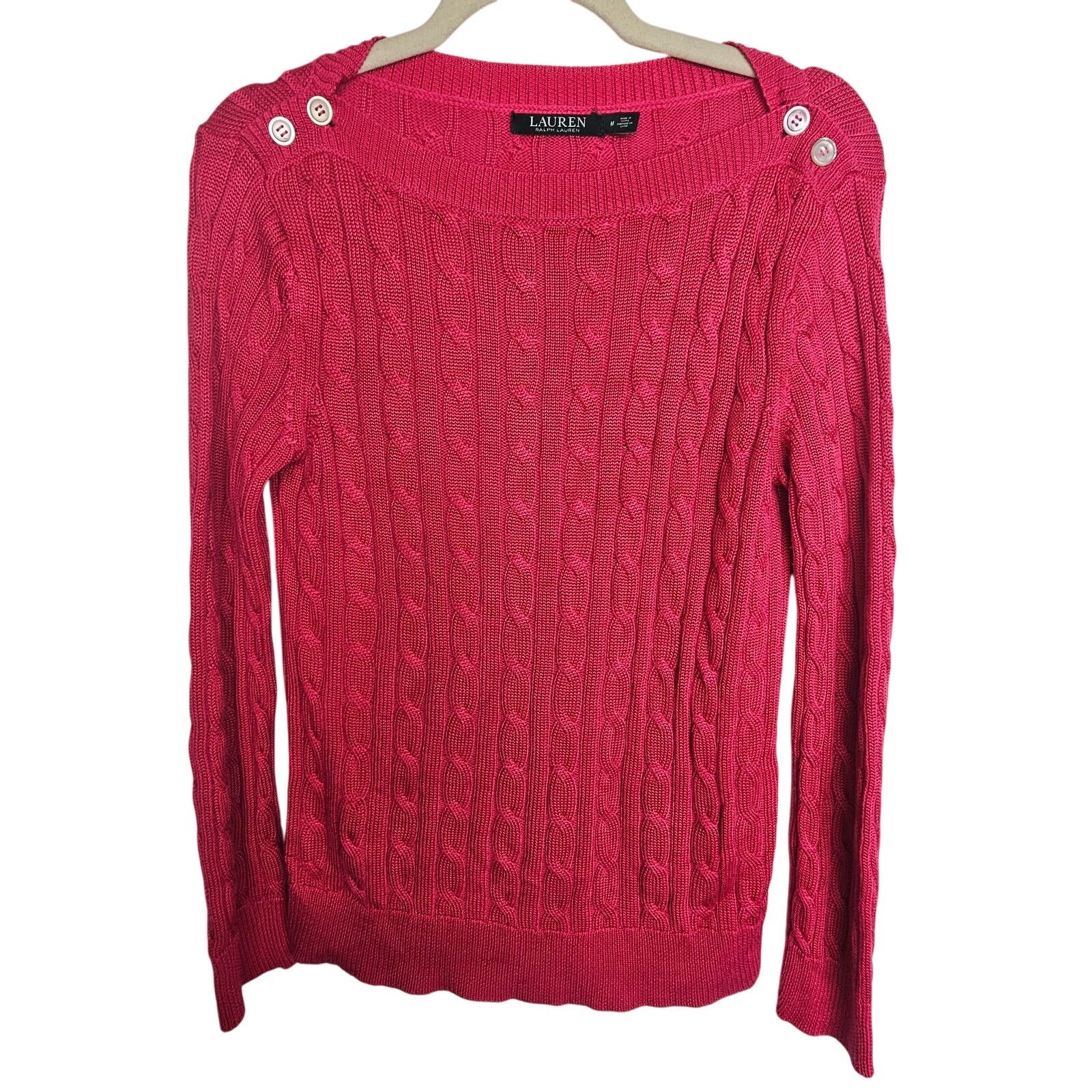 Lauren Ralph Lauren Lauren Ralph Lauren Womens Cable Knit Sweater Size M Preppy Size M / US 6-8 / IT 42-44 - 1 Thumbnail