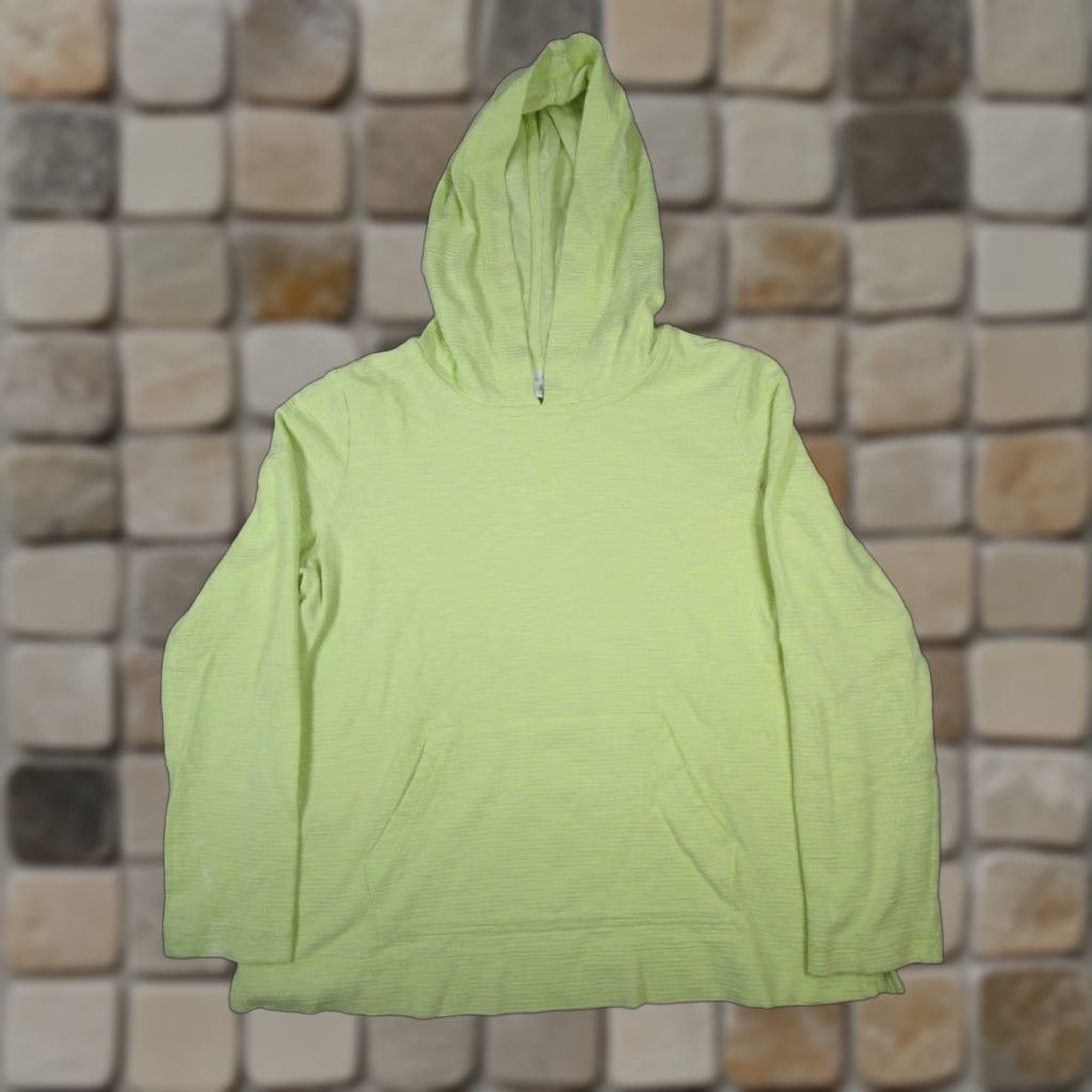 J. Jill VINTAGE J. Jill Women's Hoodie Small Petite Green Waffle Knit Cotton Pullover Sweater Size S / US 4 / IT 40 - 1 Thumbnail