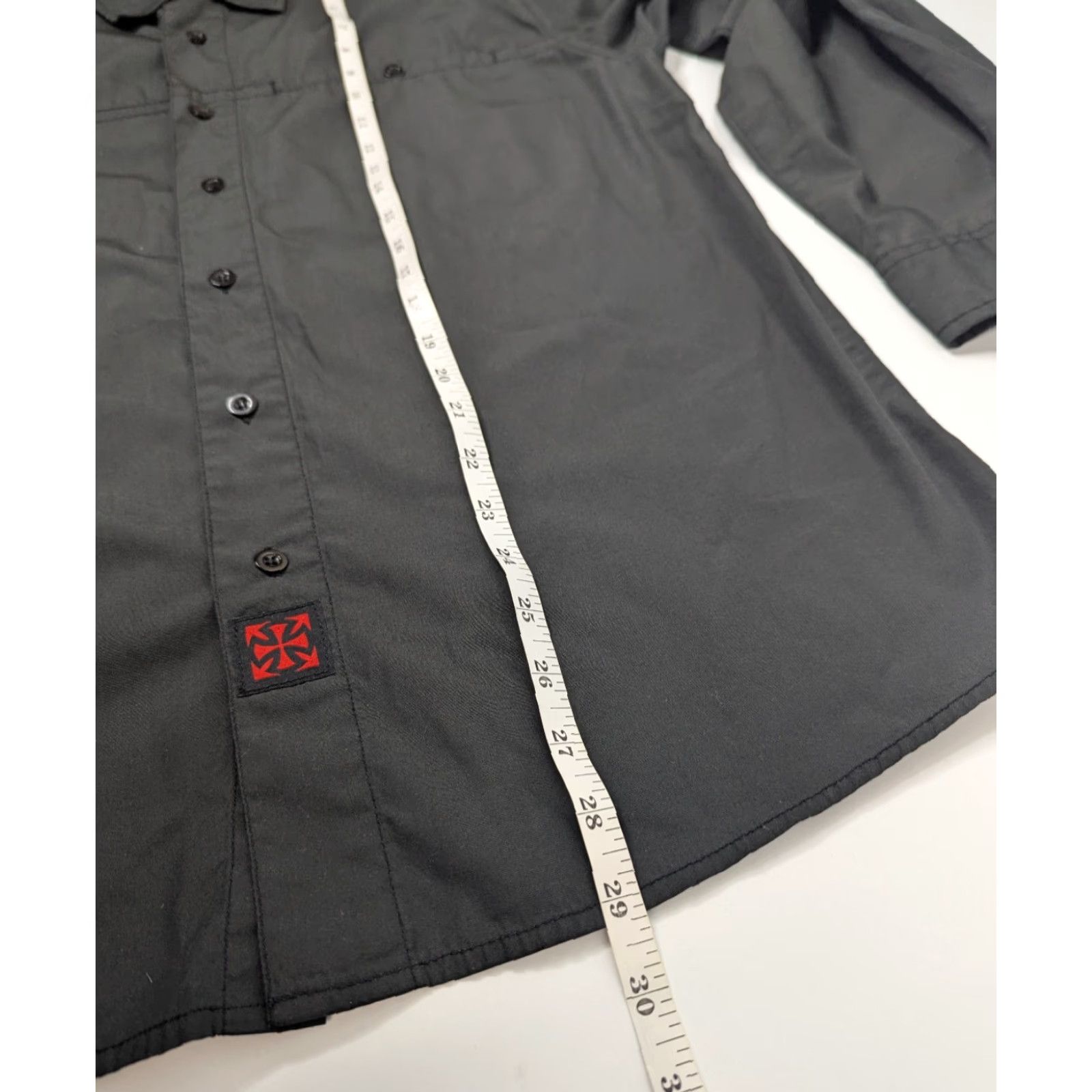Vintage Independent Shirt Mens M Black Long Sleeve Button-Up Y2K Skater - Black Cotton Blend, Solid, Casual, Regular Fit, Collar Point, Size M Size US M / EU 48-50 / 2 - 6 Thumbnail