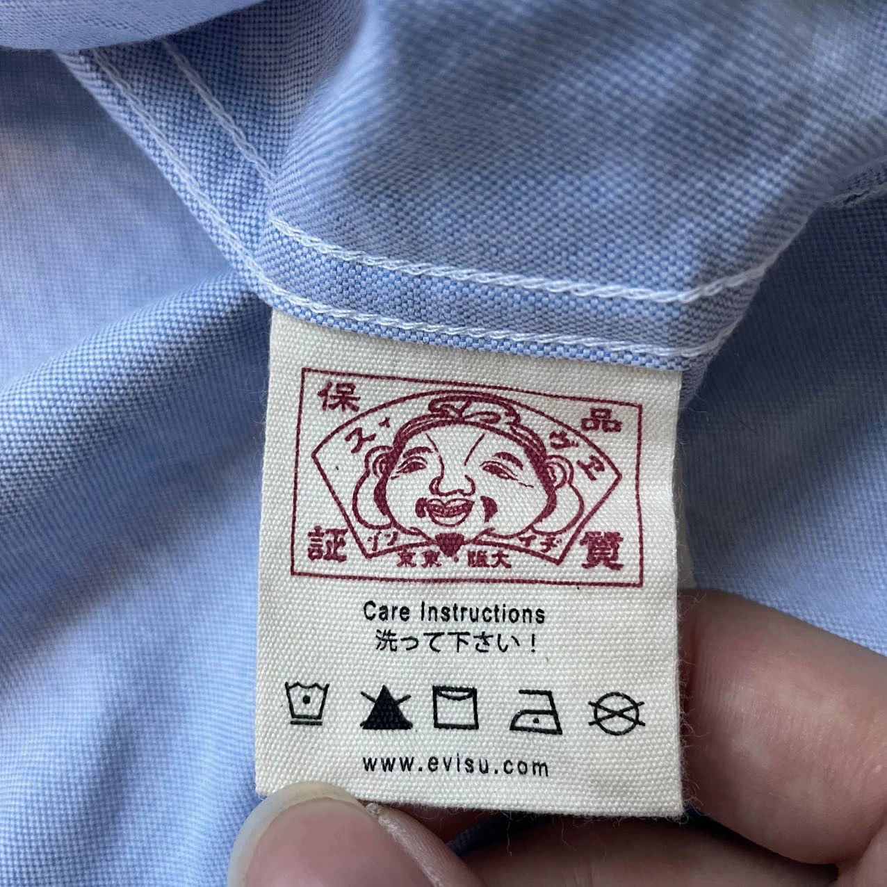 Evisu EVISU SS23 Blue Seagull Patch Oxford Long-Sleeve Shirt L Size US L / EU 52-54 / 3 - 7 Thumbnail