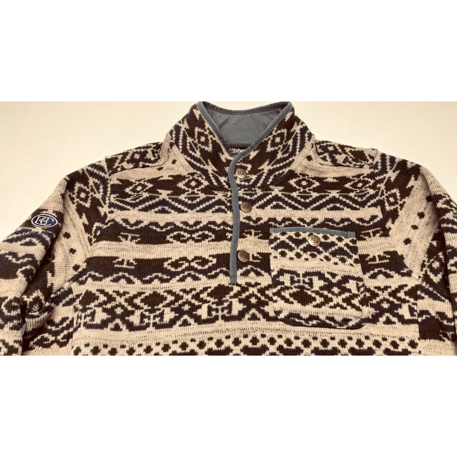 Vintage Mens Large Aztec Print Fleece Pullover Sherpa Adventure Gear 7715 - Mens Large Aztec Print Fleece Pullover Sweater Sherpa Adventure Gear 7715 Size L / US 10 / IT 46 - 5 Thumbnail