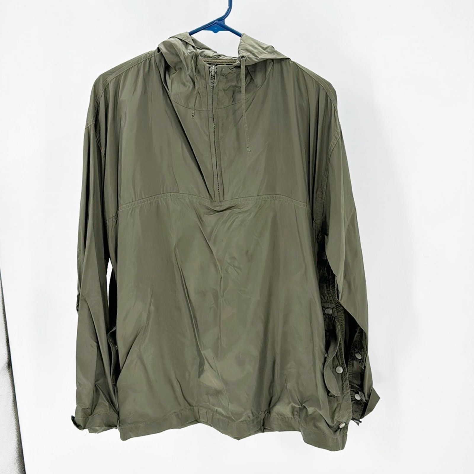 Express EXPRESS World Brand 90s Windbreaker green Hooded Nylon Size US L / EU 52-54 / 3 - 1 Thumbnail