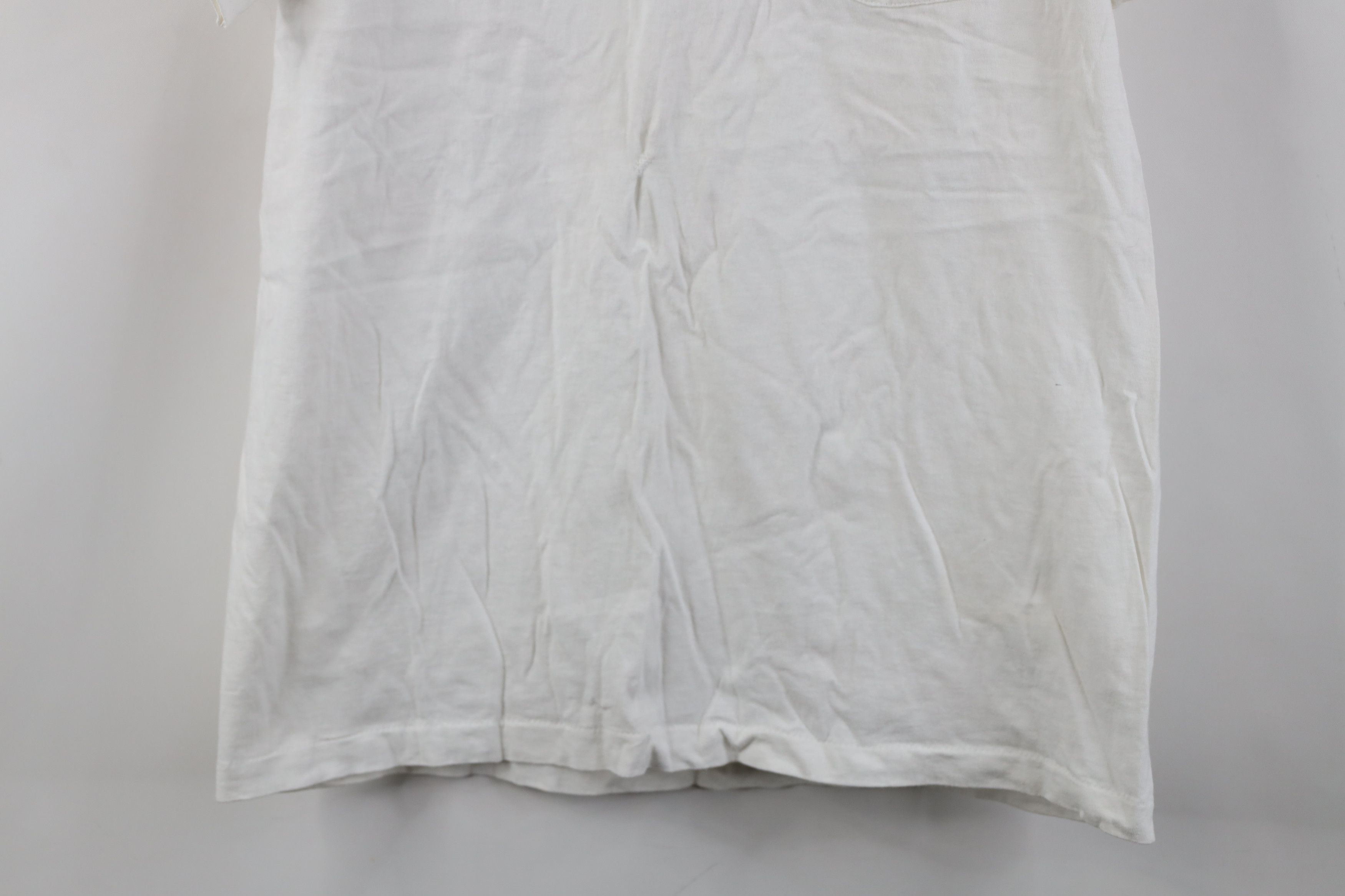 Hanes Vintage 90s Hanes Cotton Pocket Short Sleeve T-Shirt White Size US L / EU 52-54 / 3 - 3 Thumbnail