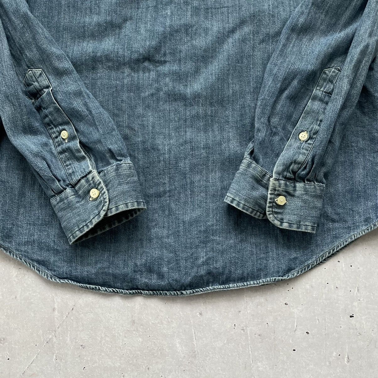 Polo Ralph Lauren × Vintage 🔥Rare🔥Polo Ralph Lauren Blue denim shirt Size US L / EU 52-54 / 3 - 5 Thumbnail