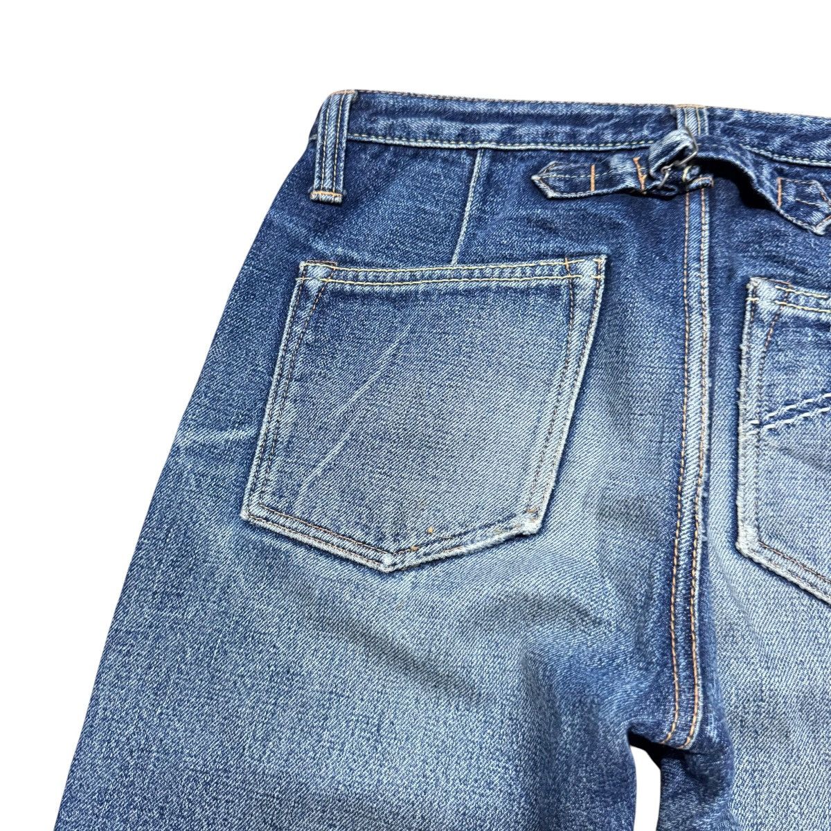 Jelado 17oz Graph Zero Distressed Denim Selvedge Jeans Natural Fade Size US 30 / EU 46 - 13 Thumbnail