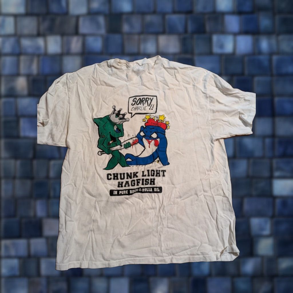 Vintage VINTAGE Giant Hagfish 1993 Chunk Light Tour Shirt XL White Short Sleeve Crew Neck T-Shirt Mens Grunge Rock 90s Limited Edition USA Size US XL / EU 56 / 4 - 1 Thumbnail