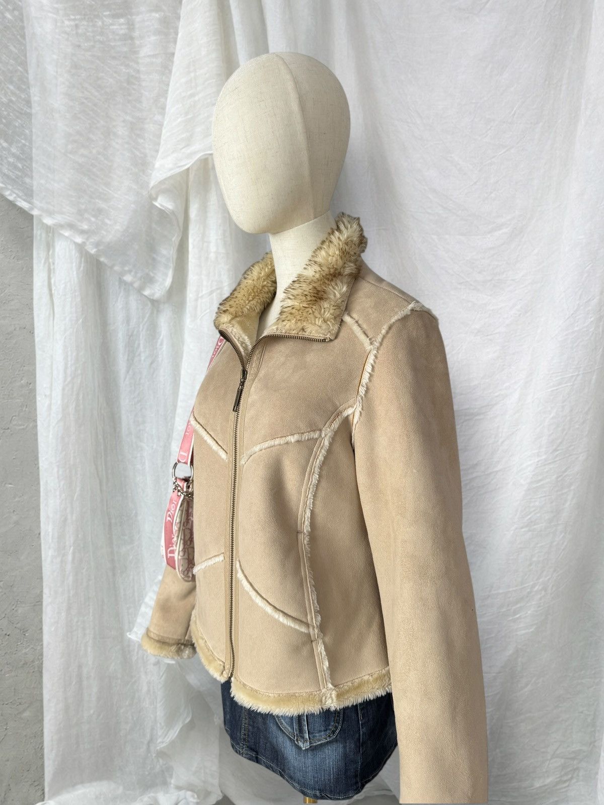 River Island River Island Y2K Faux Fur Sheepskin/Shearling Style Jacket Size L / US 10 / IT 46 - 3 Thumbnail