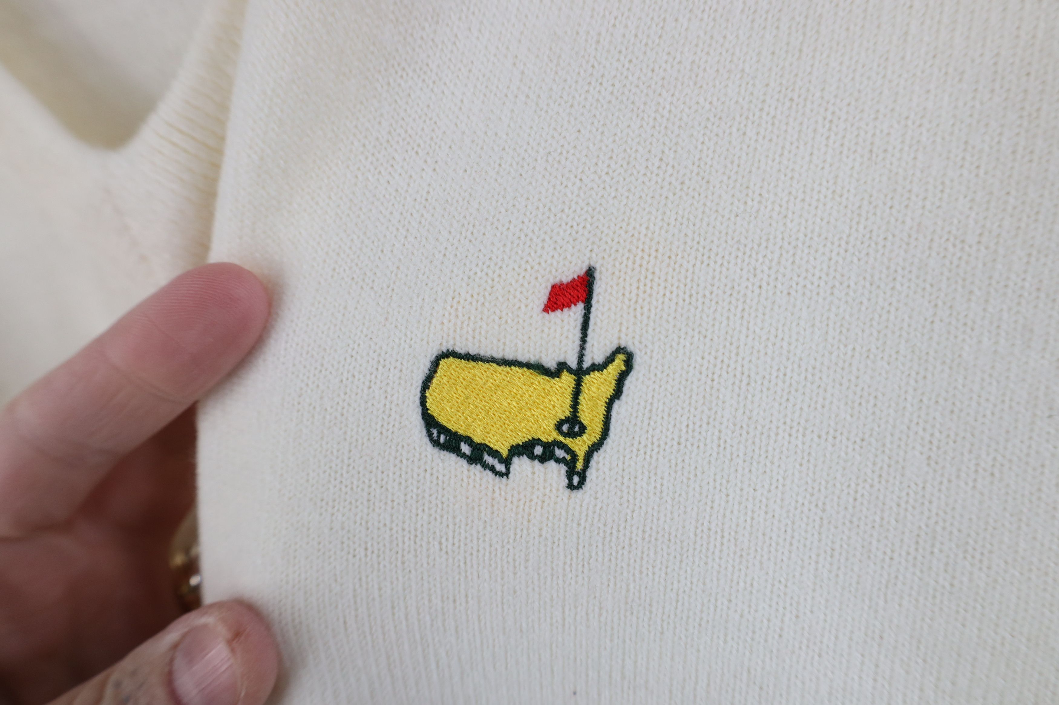 Vintage Vintage 90s Augusta National Golf Shop Knit Sweater Cream Size US L / EU 52-54 / 3 - 4 Thumbnail