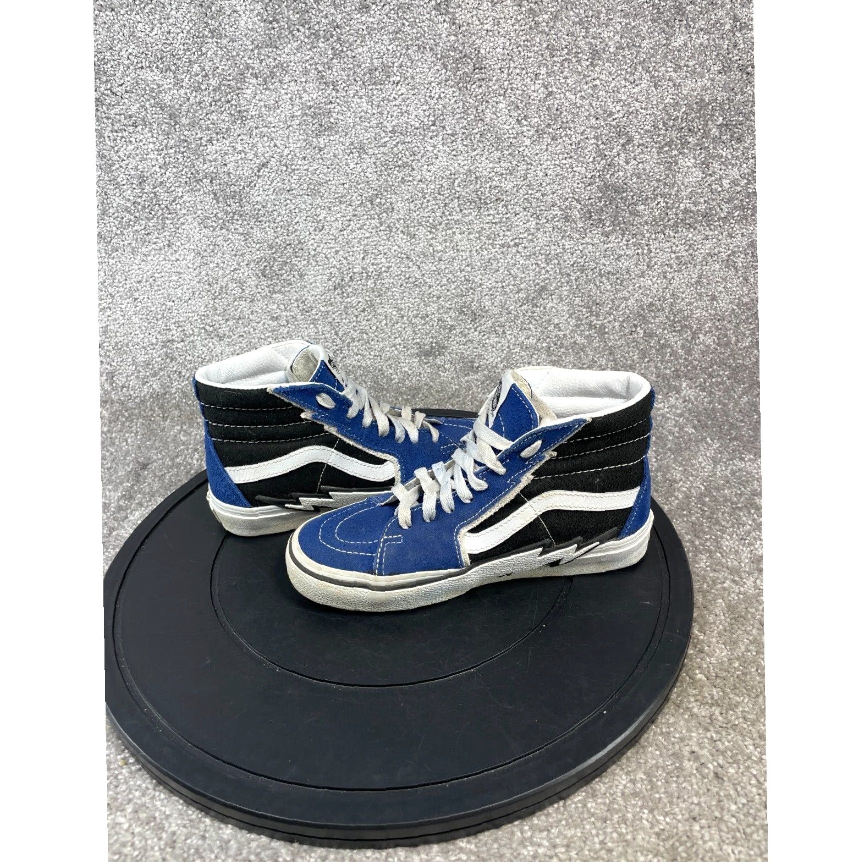 Vans Vans Womens Blue Canvas Lace Sneaker Size 5.5 Extra Large XL White Lightning Bolt Size US 5.5 / IT 35.5 - 7 Thumbnail