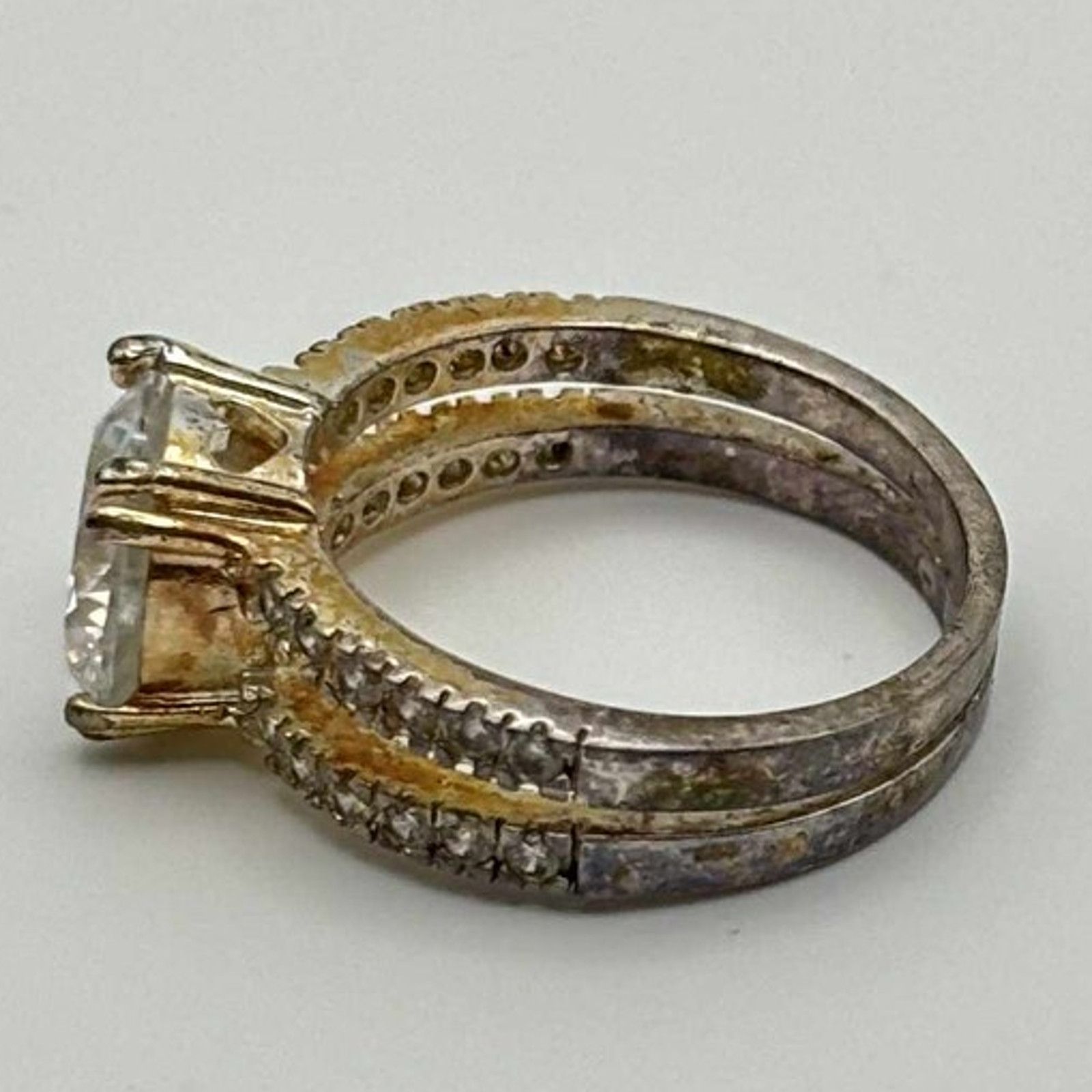 Other Vintage Silver Crystal Ring Size ONE SIZE - 3 Thumbnail