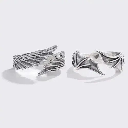 Other Vintage hip hop style couples rings with wings Size ONE SIZE - 3 Thumbnail