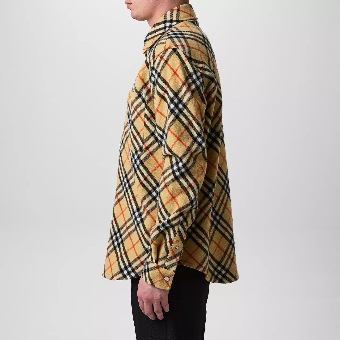 Burberry o1g2r1mq0426 Check Wool Long Sleeve Overshirt in Multicolor Size US L / EU 52-54 / 3 - 3 Thumbnail
