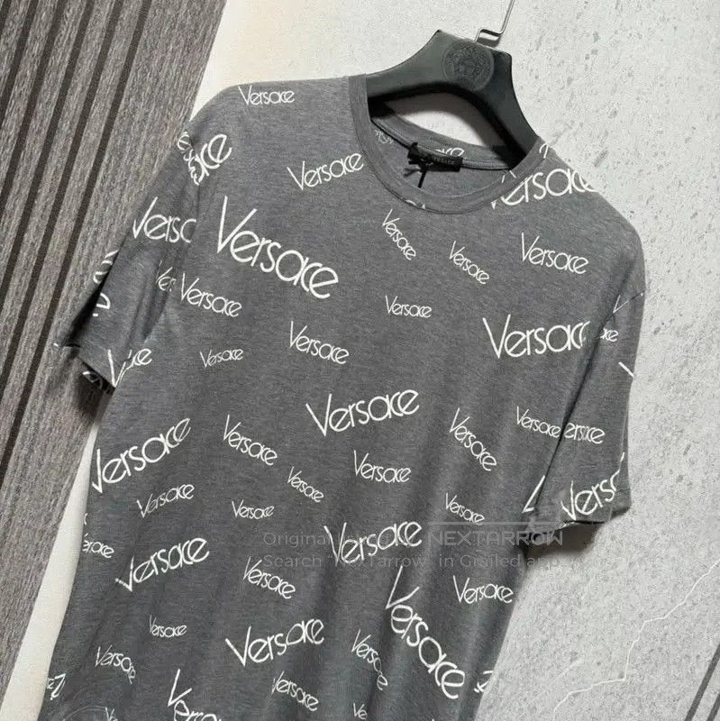 Versace Versace Gray Cotton Logo T-Shirt for Men . Size US L / EU 52-54 / 3 - 7 Thumbnail