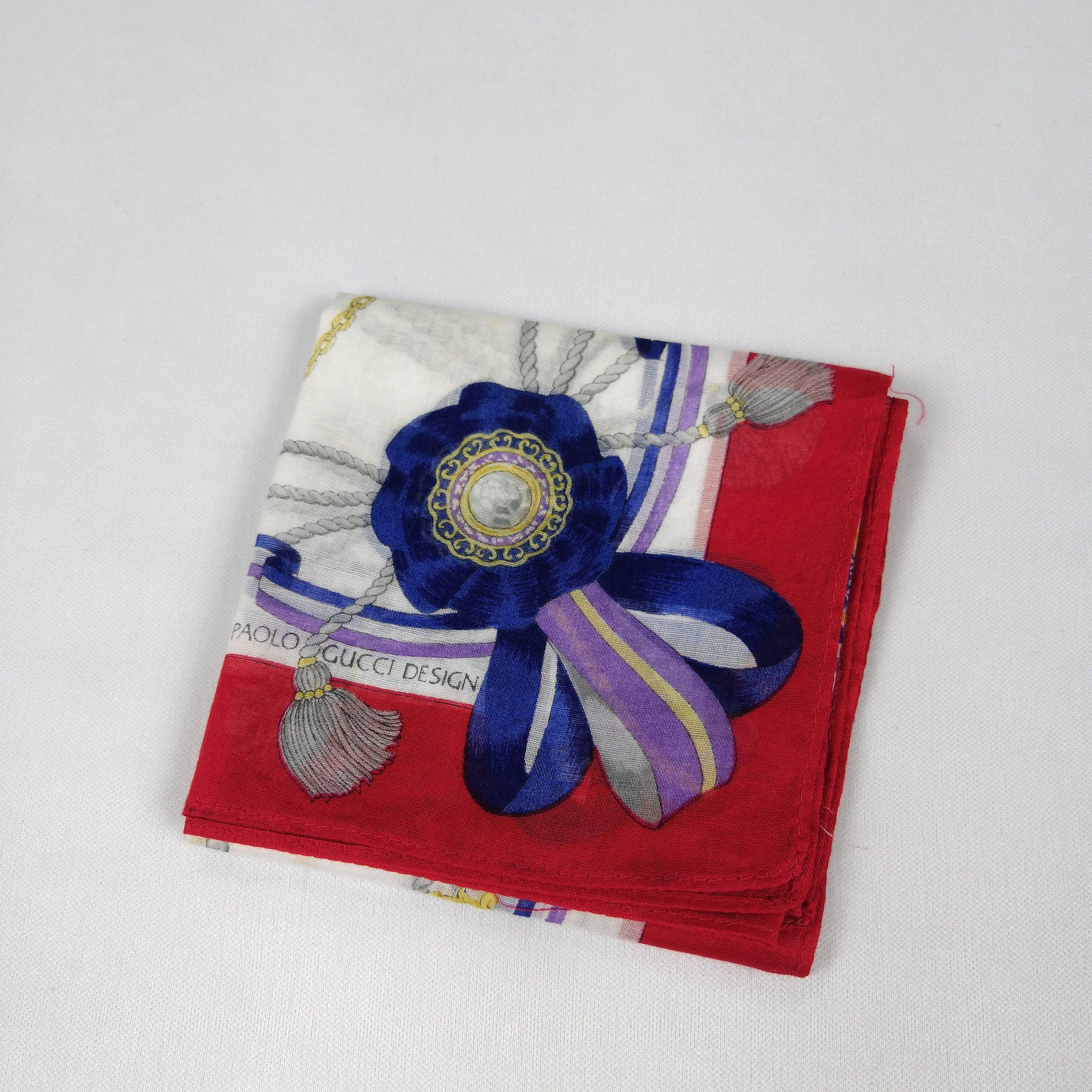 Paolo Gucci Vintage Paolo Gucci Handkerchief Neckerchief Bandana Size ONE SIZE - 4 Thumbnail