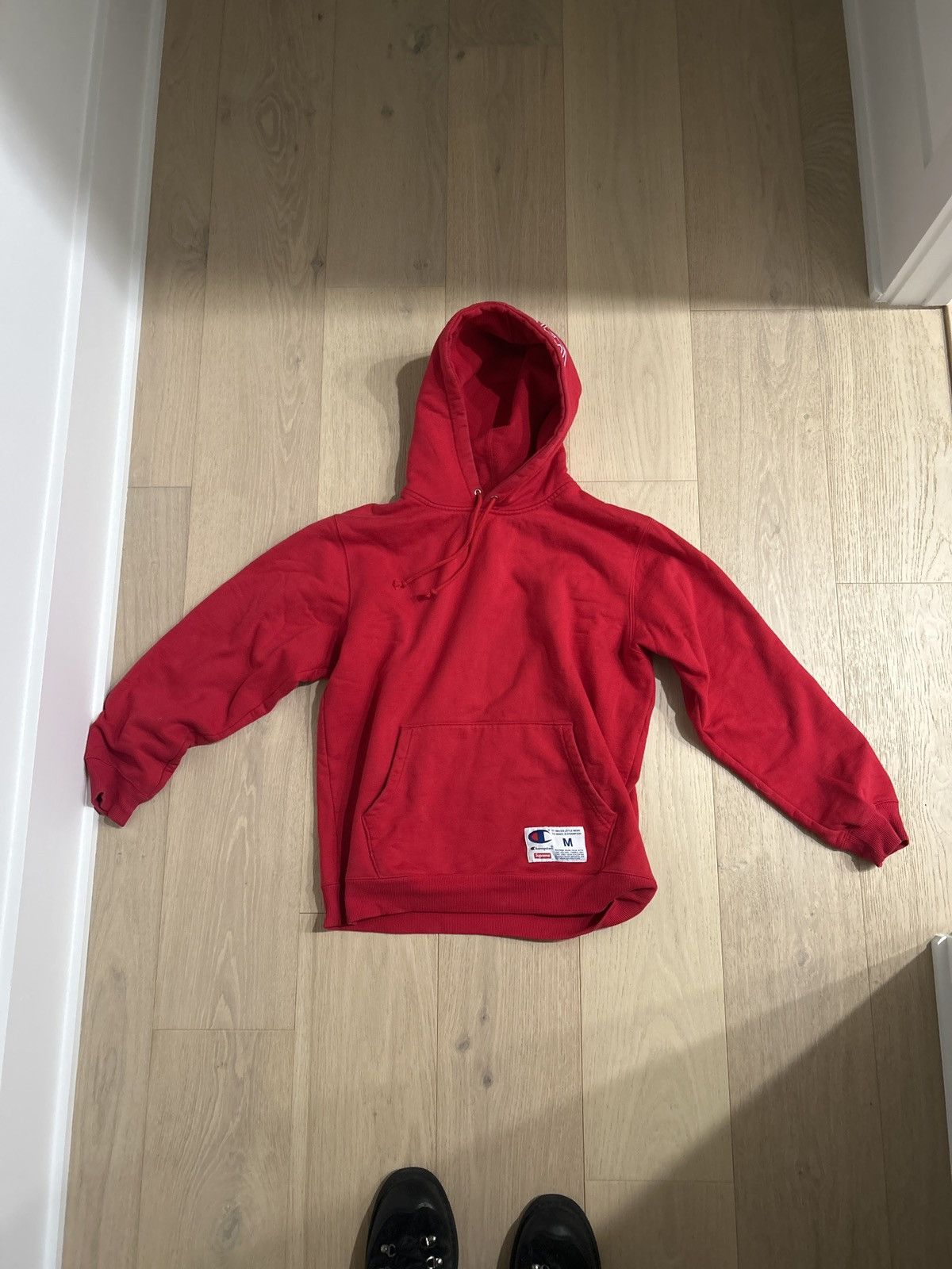 Champion × Supreme Supreme x Champion Streetwear 19/20 F/W 2010s Red Hoodie Size US M / EU 48-50 / 2 - 1 Thumbnail