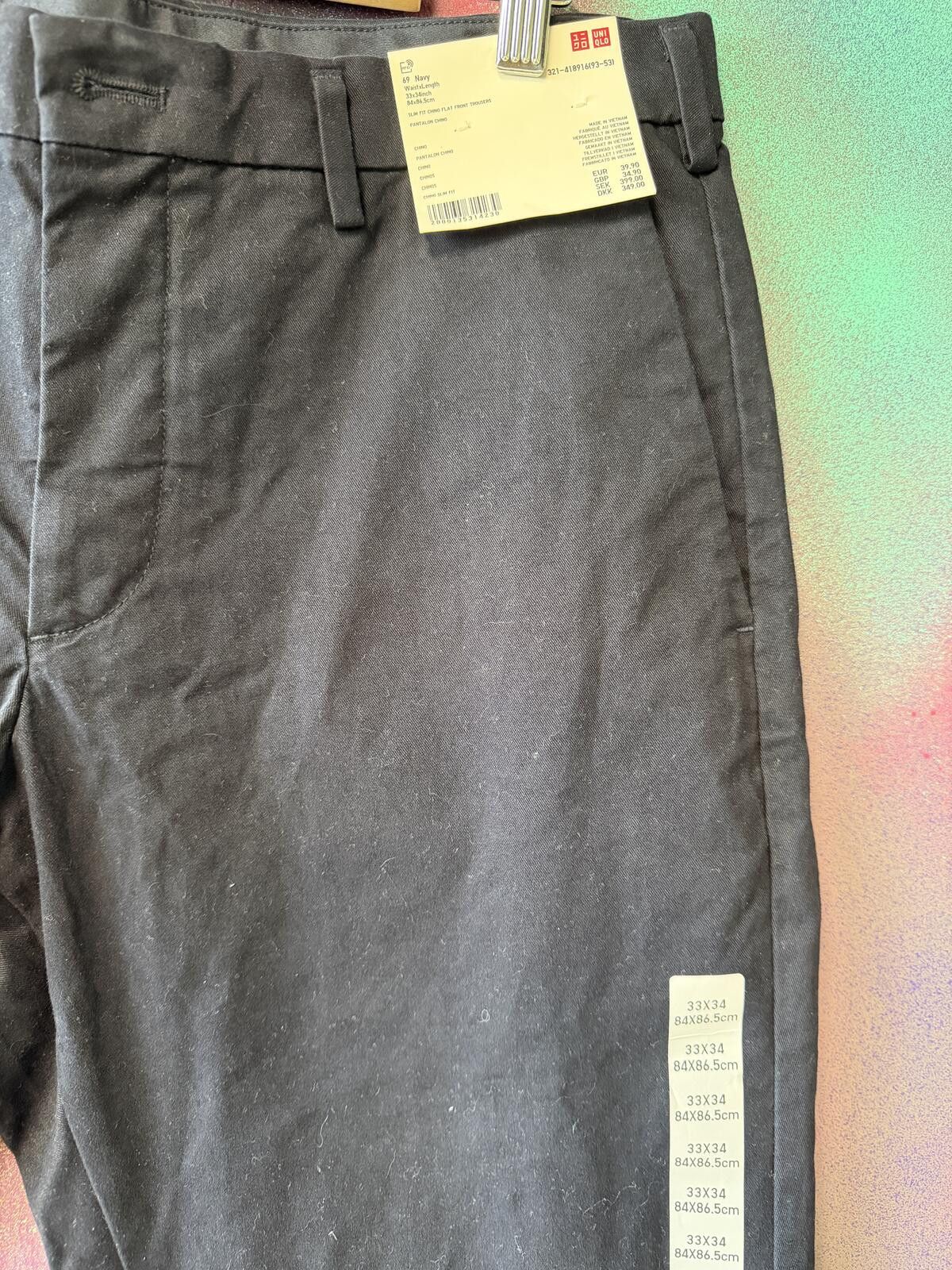 Other Uniqlo black slim fit trousers in size 33 Size ONE SIZE - 2 Thumbnail