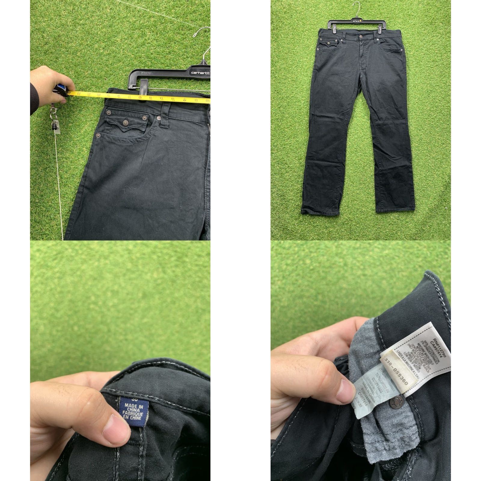 True Religion VINTAGE True Religion Jeans Mens 36 Ricky Flat Pockets Relaxed Straight Black Denim Y2K Size US 36 / EU 52 - 8 Thumbnail