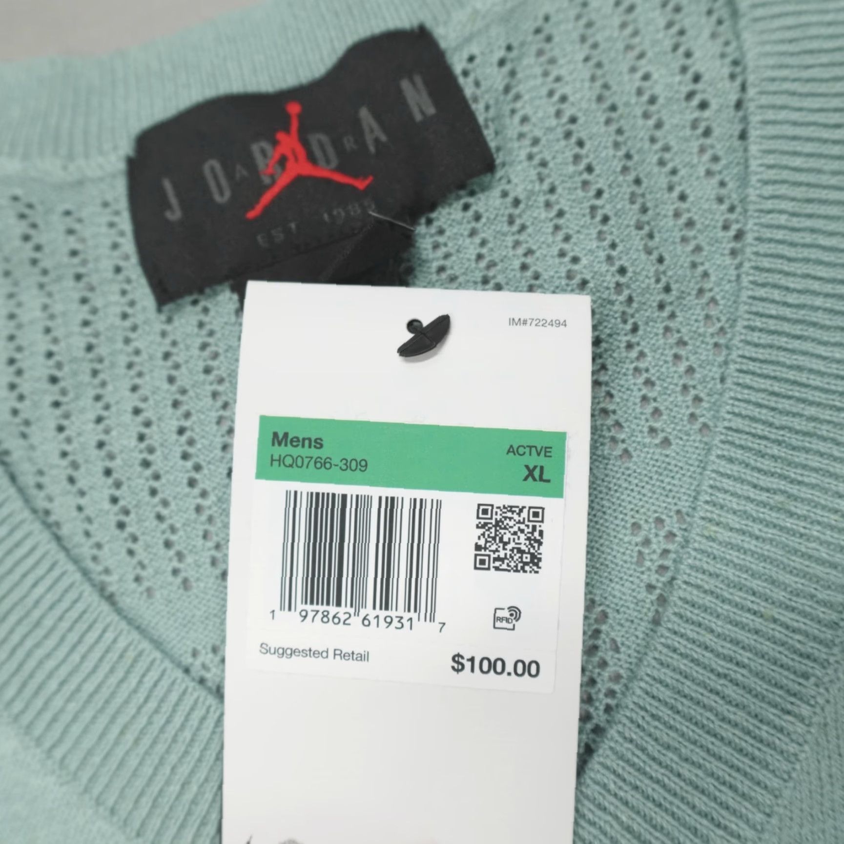 Jordan Brand Air Jordan Knit Jersey Top Mineral Slate Men's Size XL HQ0766-309 Size US XL / EU 56 / 4 - 5 Thumbnail