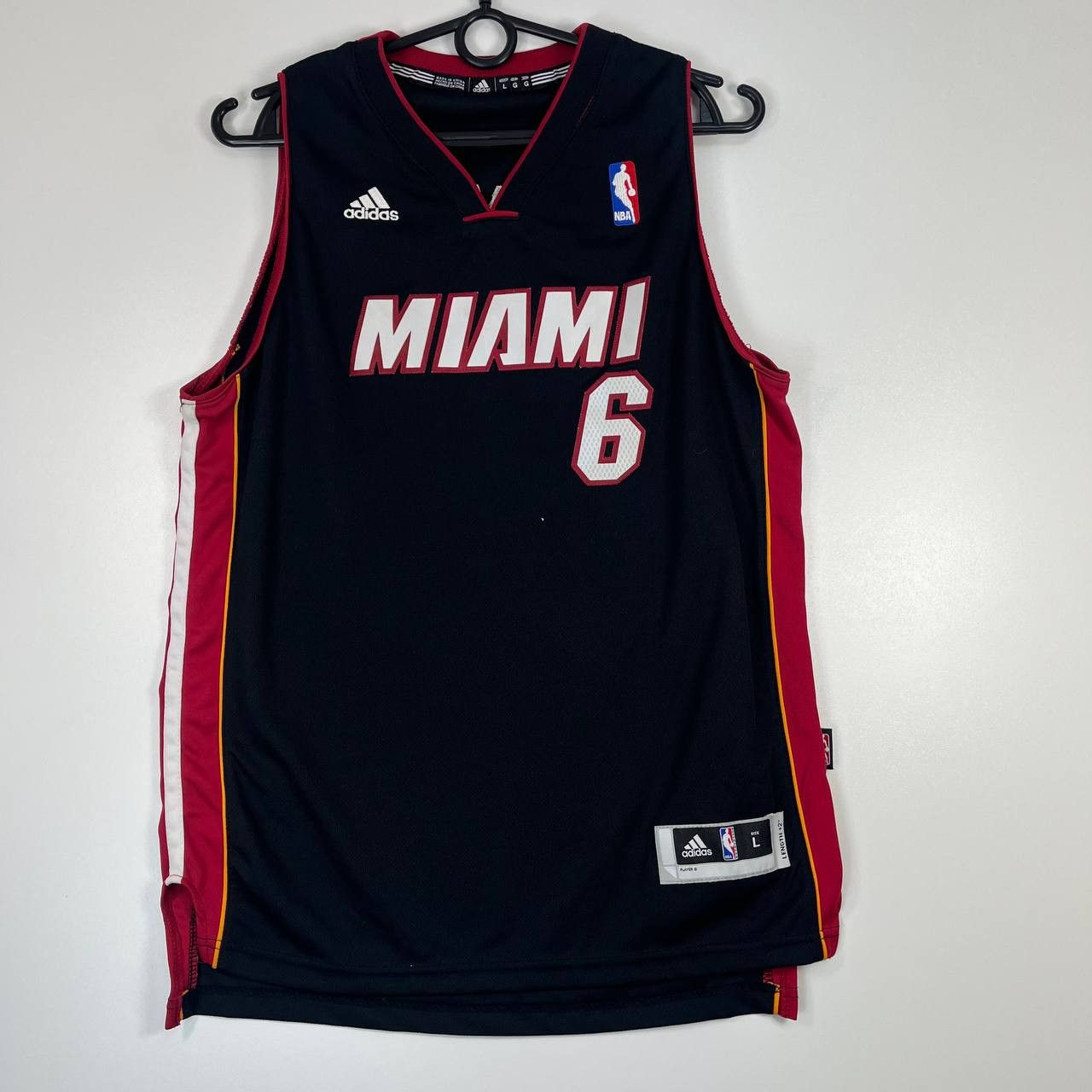 Miami Heat James #6 Away Black NBA Jersey Adidas Mens Size L
