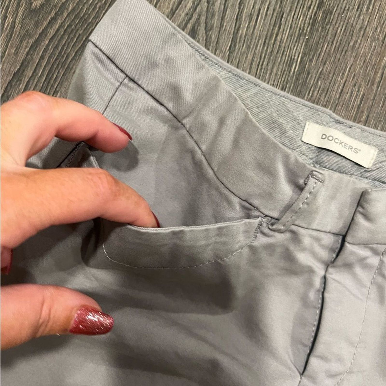 Dockers Dockers Light Gray Cropped Wide Leg Trousers Size 4 Size 27" / US 4 / IT 40 - 2 Thumbnail