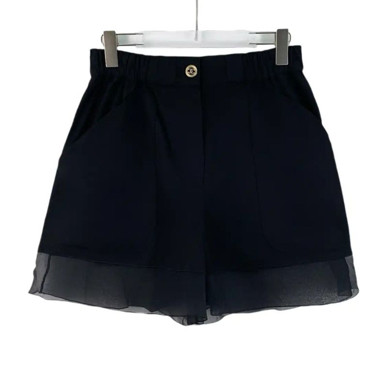 Chanel Chanel Black Cotton Women's Shorts 0089 Size 23" - 1 Thumbnail