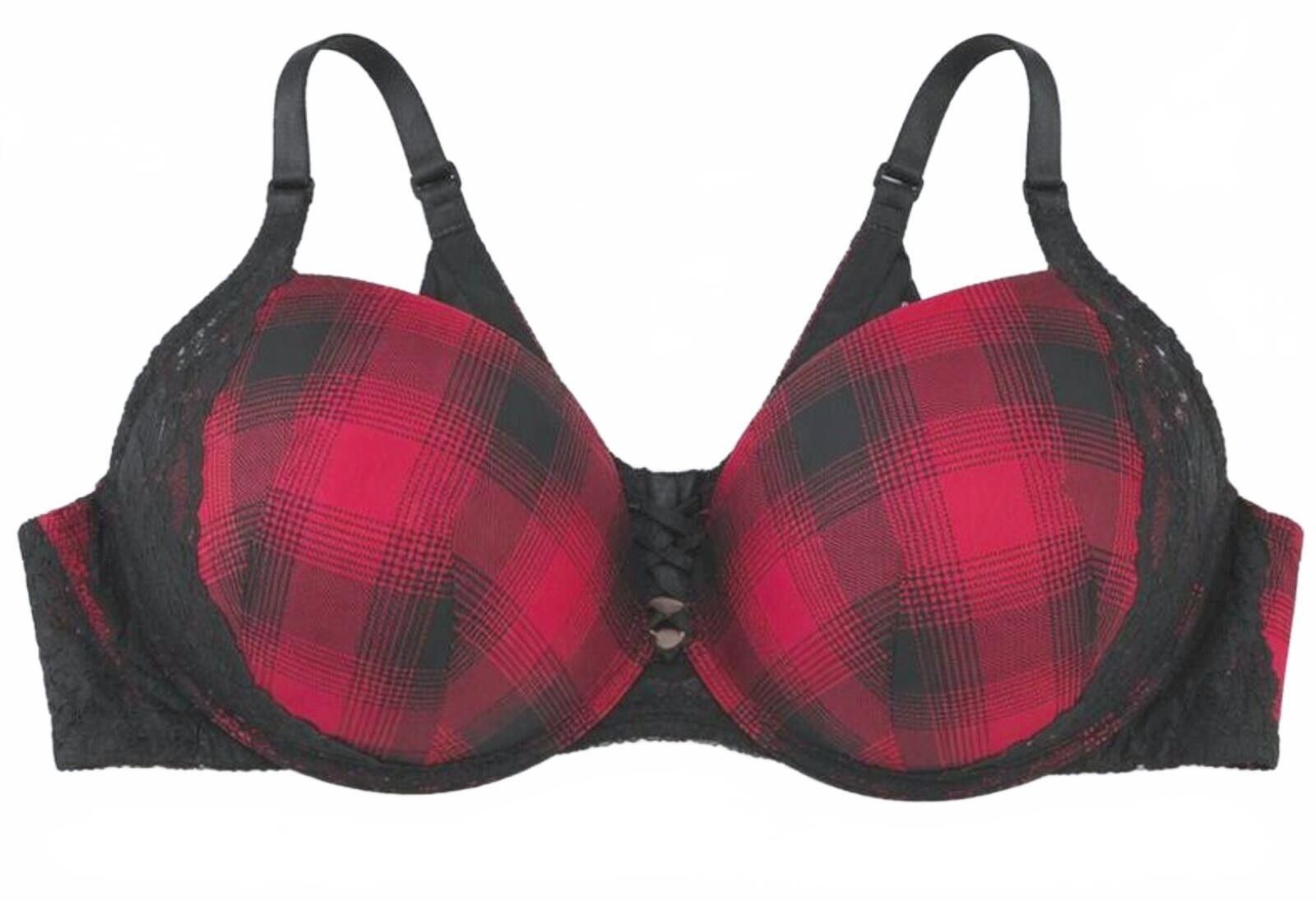 Other Torrid Curve Xo Red & Black Plaid Lace Push Up Bra Size 48DD Size ONE SIZE - 1 Thumbnail