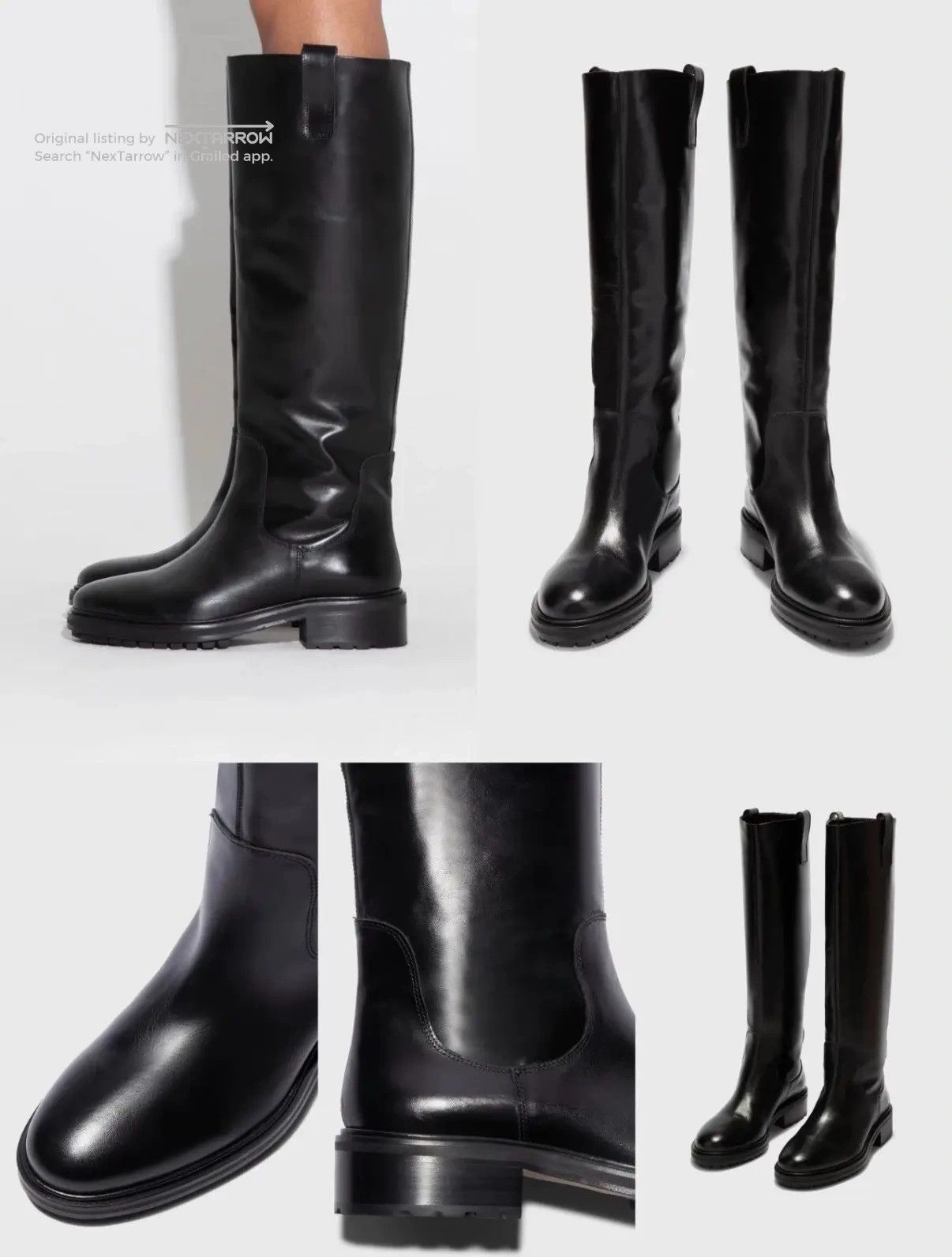 Aeyde Henry Black Calfskin Riding Boots Size 36/37, Women's — image 4 of 5