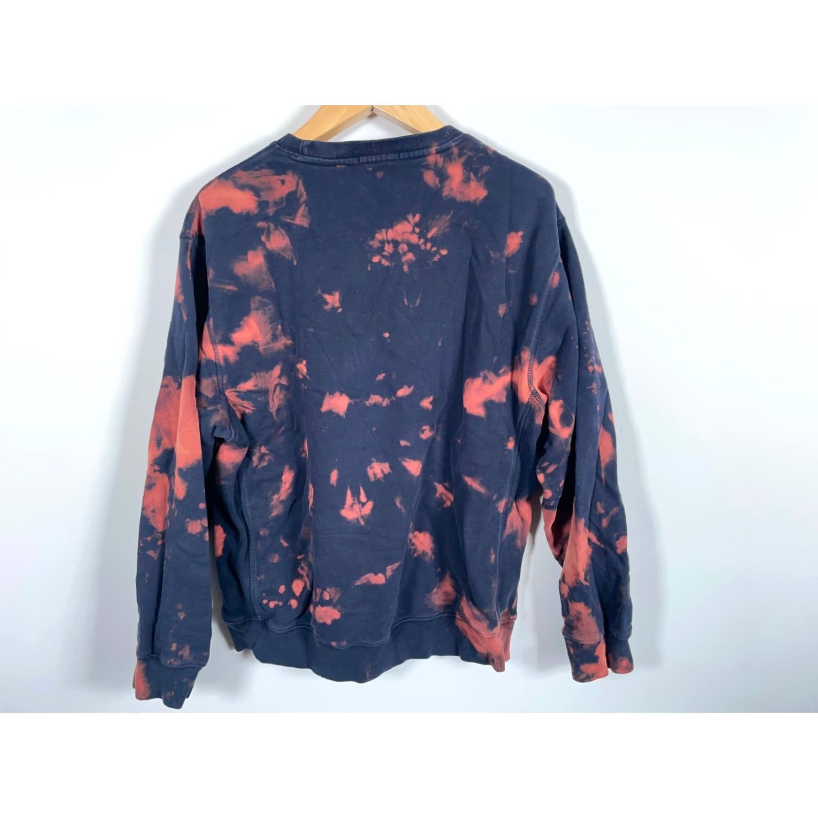 Nautica Nautica Sweatshirt Men's XL Dark Blue Orange Bleach Tie Dye Spell Out Crewneck Vintage Graphic Print Pullover Hoodie? Size US XL / EU 56 / 4 - 2 Thumbnail