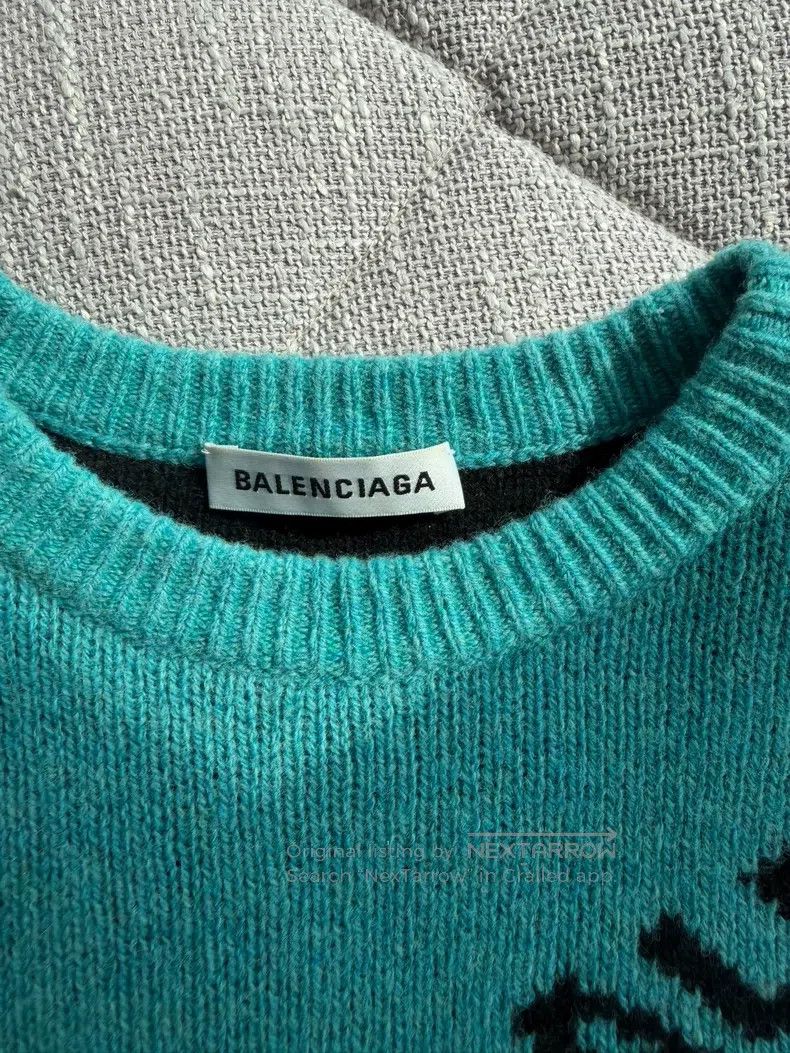 Balenciaga Balenciaga All-over Printed Logo Bulletproof Sweater Size XS / US 0-2 / IT 36-38 - 3 Thumbnail