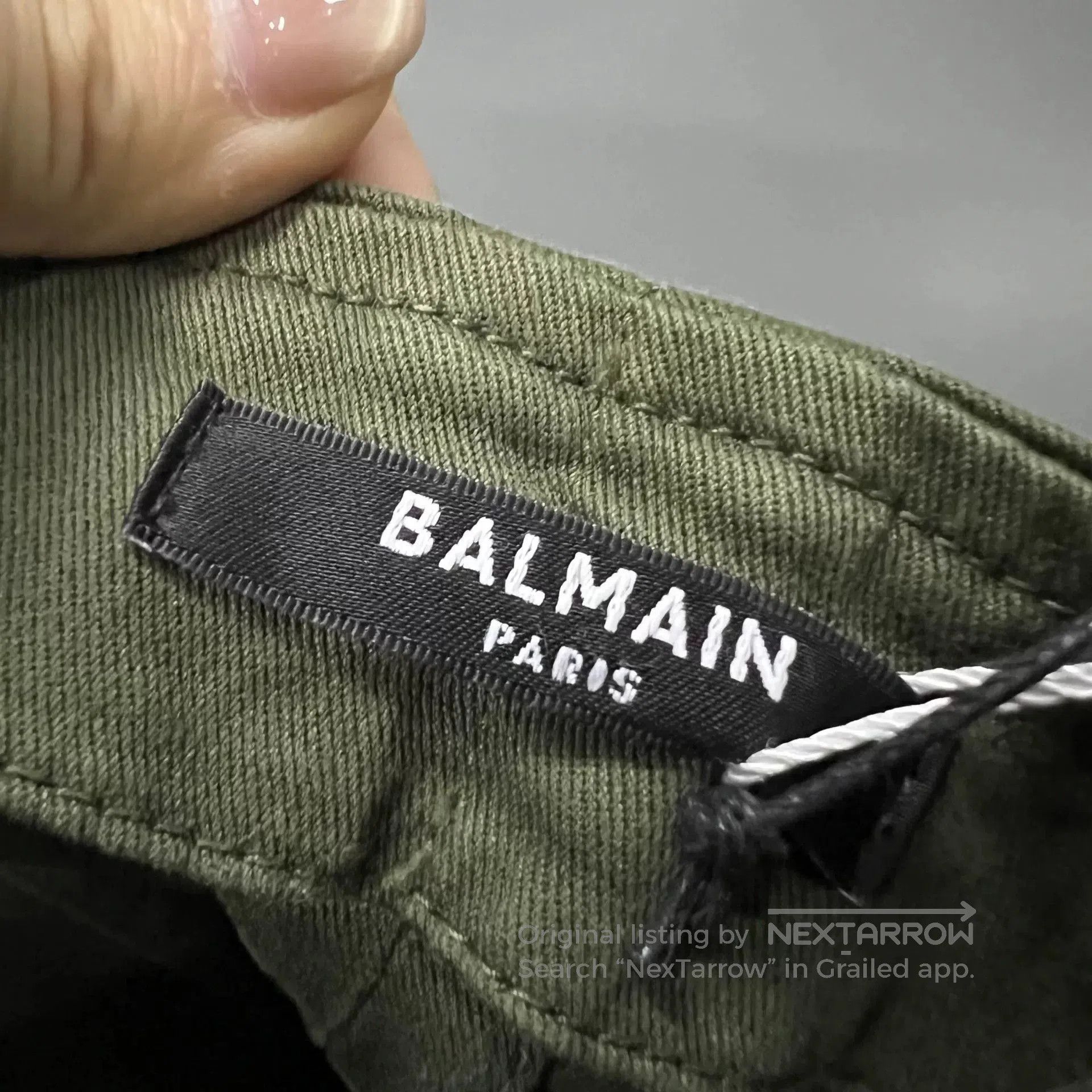 Balmain balmain military green denim dress size 34. Size US 34 / EU 50 - 3 Thumbnail