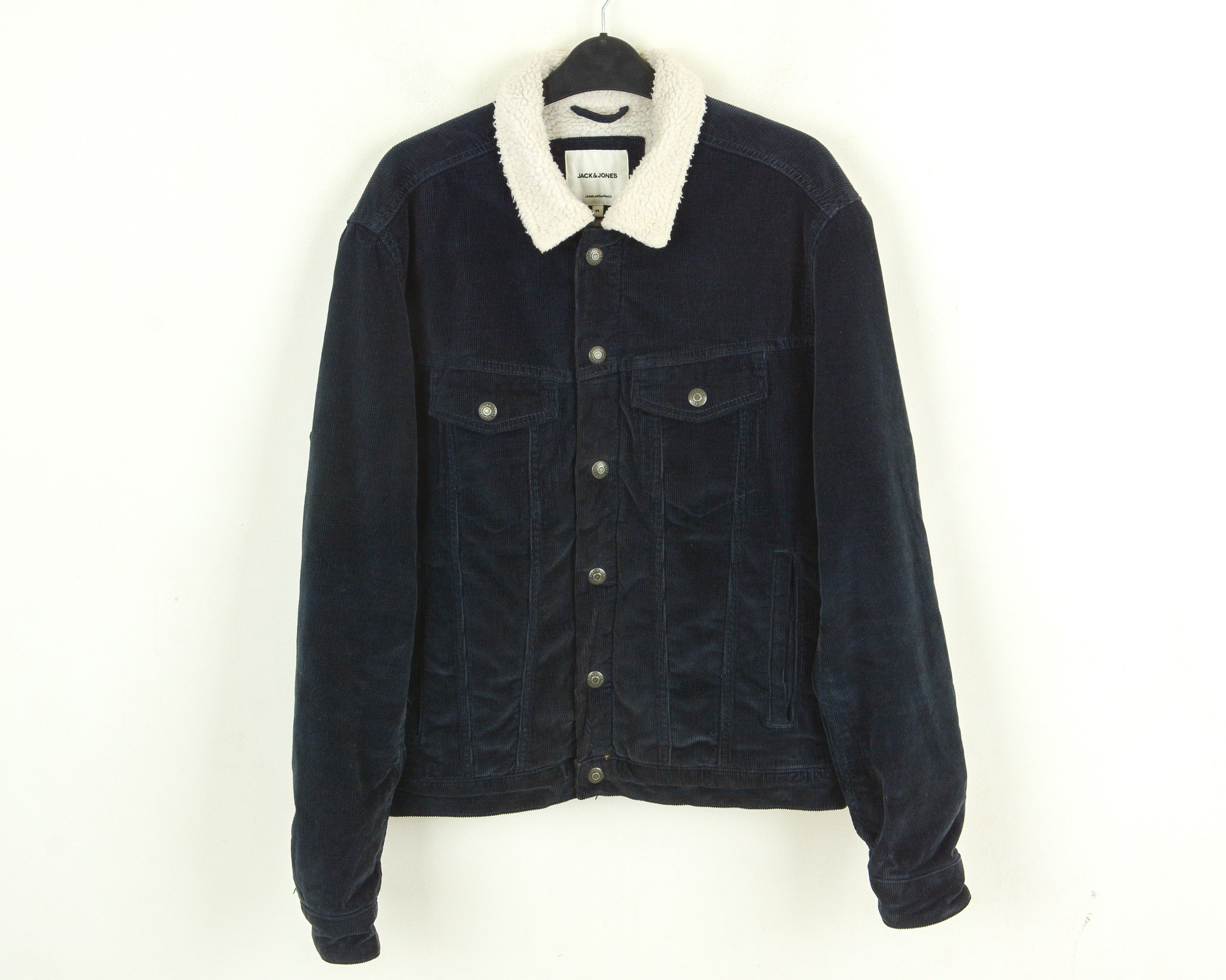 Jack & Jones Men M Trucker Cord Jacket Coat Sherpa Lined Corduroy Winter Size US M / EU 48-50 / 2 - 1 Thumbnail