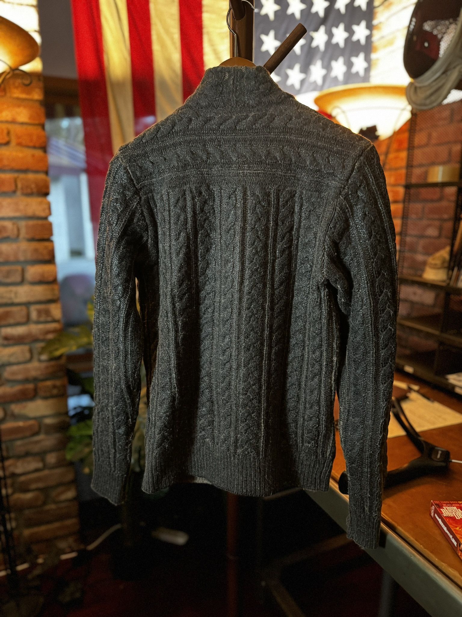 John Varvatos $898 JOHN VARVATOS Resin Coated Zip Sweater (sz. XS/S) Size US S / EU 44-46 / 1 - 6 Thumbnail
