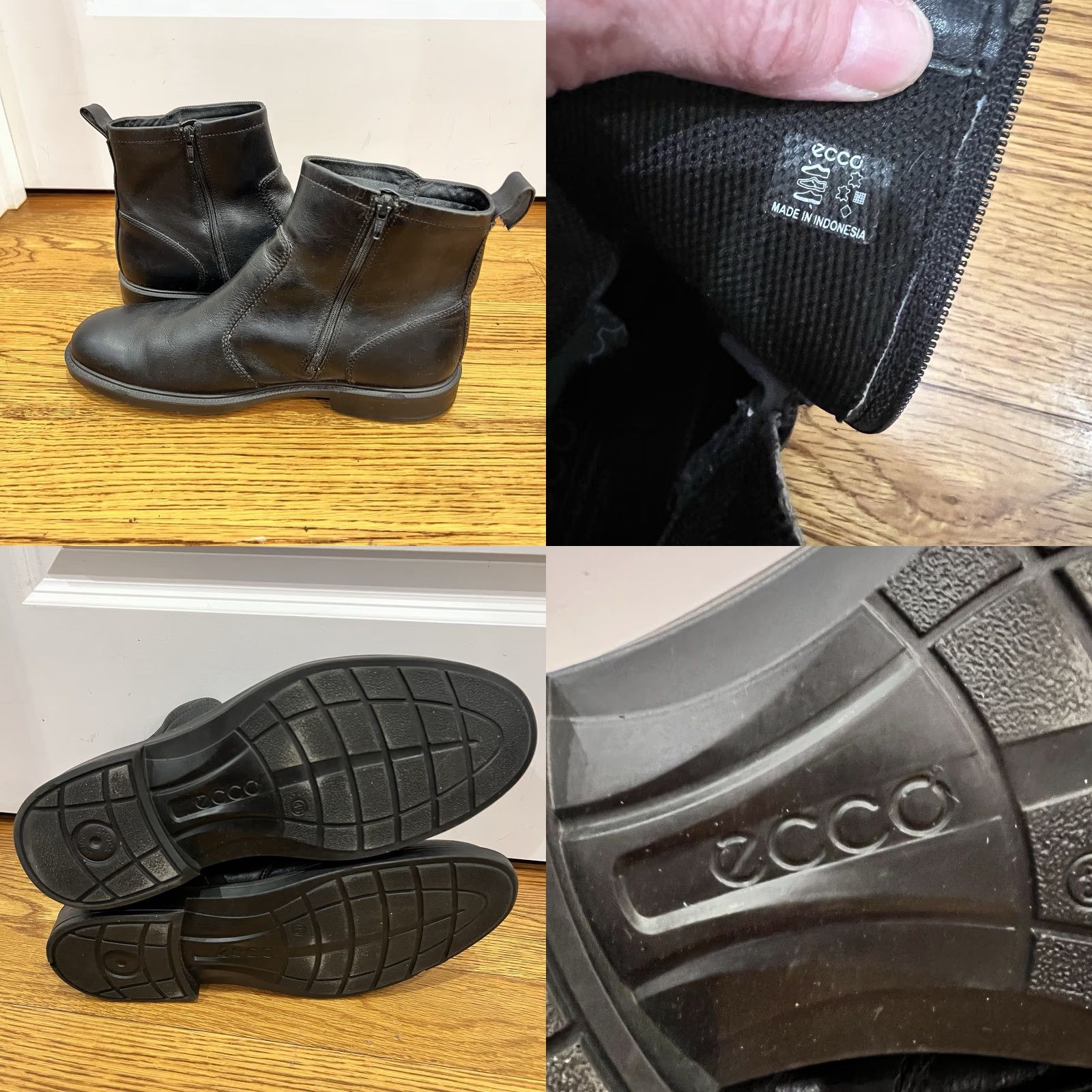 Ecco Ecco Gore Tex Atlanta Plain Leather Boot Men US 11 45 Black Waterproof Cushioned Zip City Bootie Size US 11 / EU 44 - 8 Thumbnail