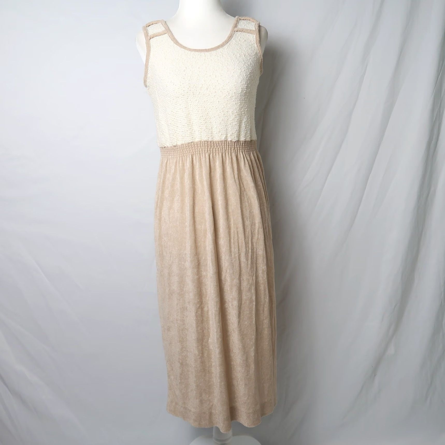 Vintage VINTAGE Jerell cream and tan textured knit midi dress bolero set Shirt? No Size S / US 4 / IT 40 - 5 Thumbnail
