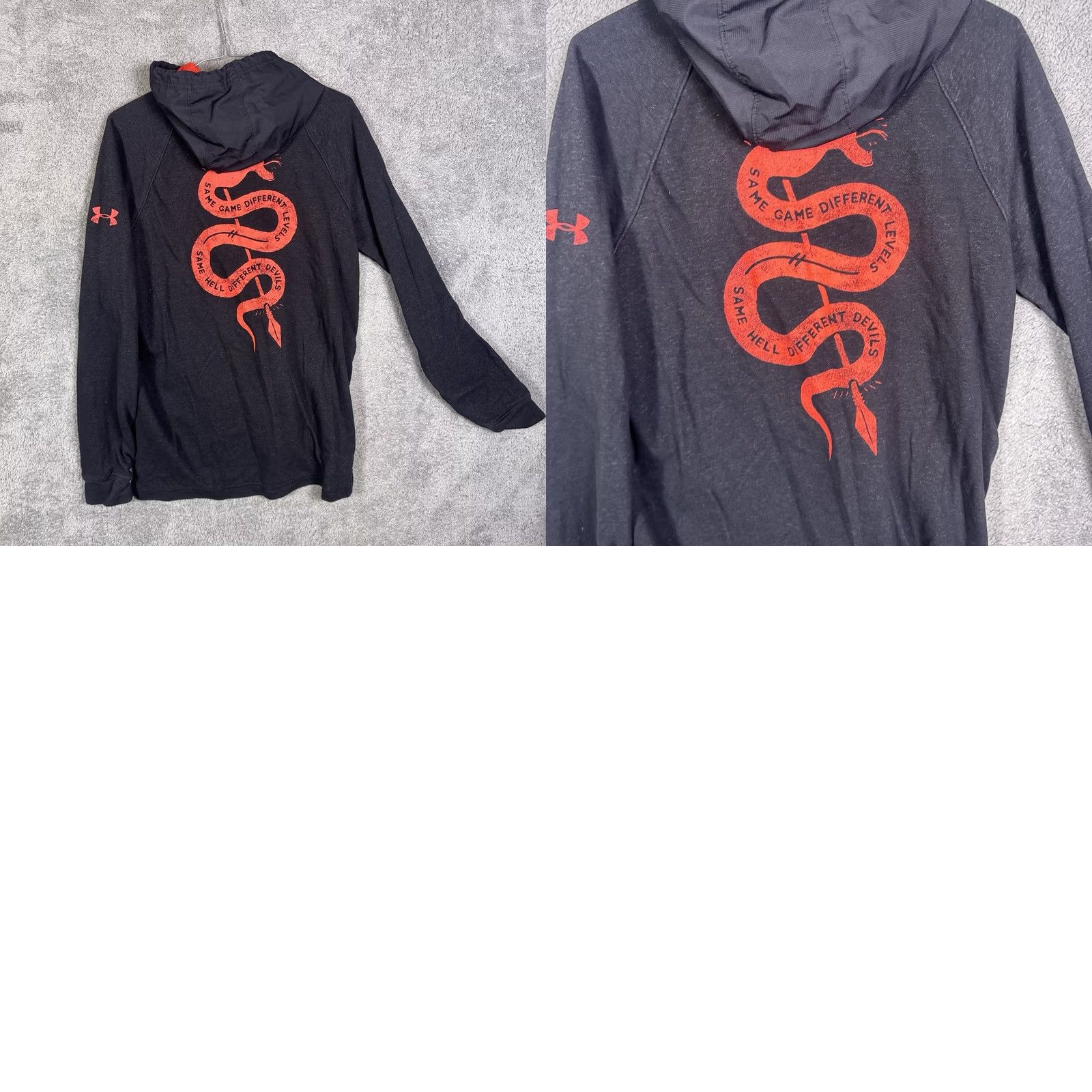 Under Armour Under Armour Project Rock Hoodie Mens M Pullover Snake Tech Sweatshirt Red Graphic Print Size US M / EU 48-50 / 2 - 9 Thumbnail