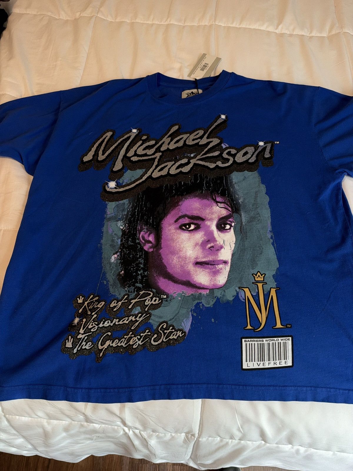 Michael Jackson Barriers Tee in Blue, Men's — image 4 of 4