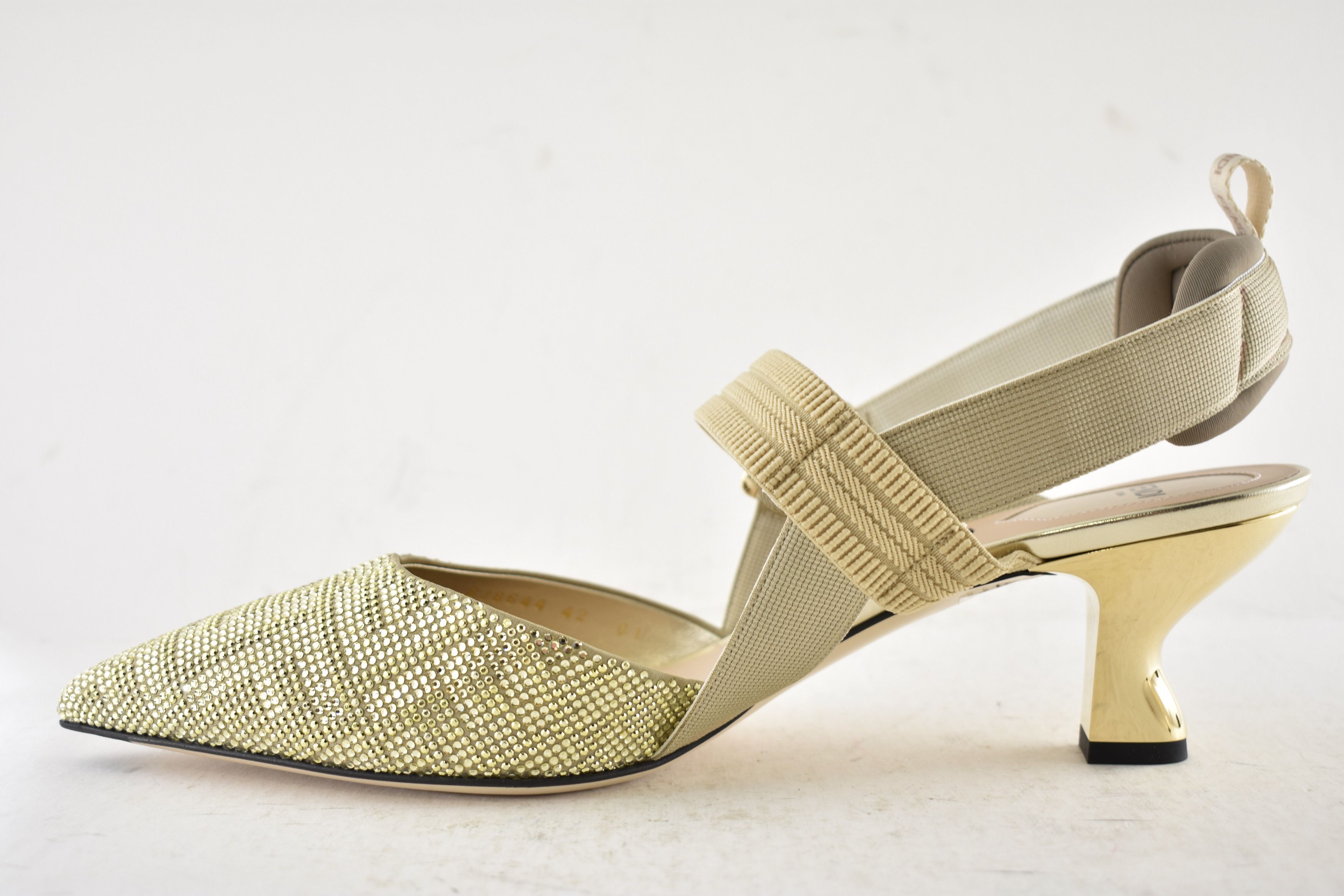 Fendi Colibri 55mm Strass Crystal FF Logo Slingback Heel Pump 42 Size US 12 / IT 42 - 12 Thumbnail