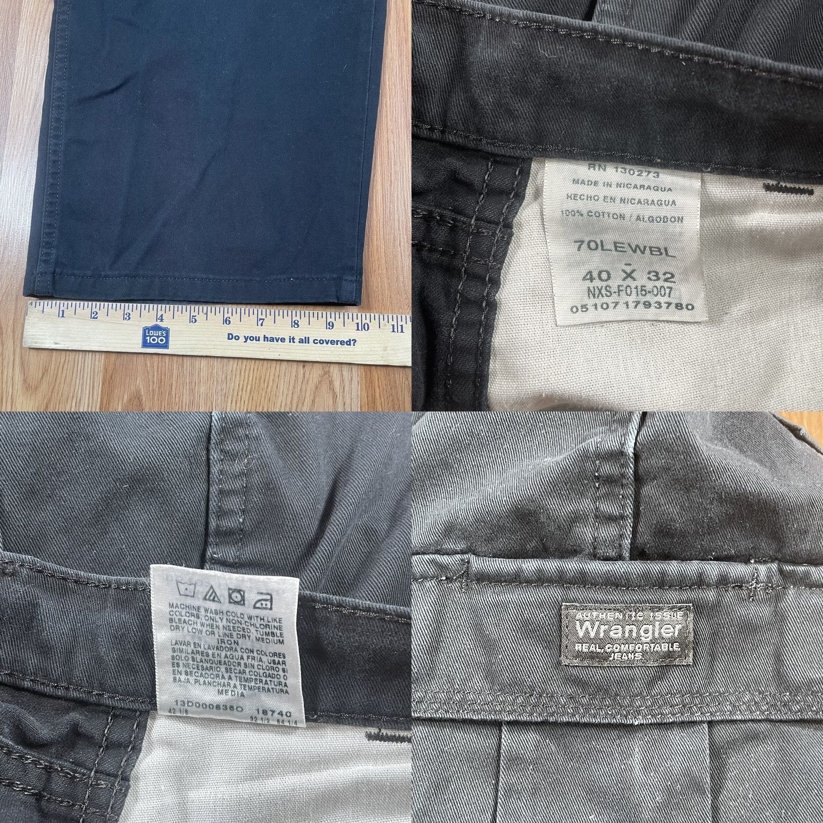 Wrangler Wrangler Pants Mens 40 Black Khaki Flap Pockets Casual Utility Cargo Size 40Wx32L Size US 40 / EU 56 - 8 Thumbnail