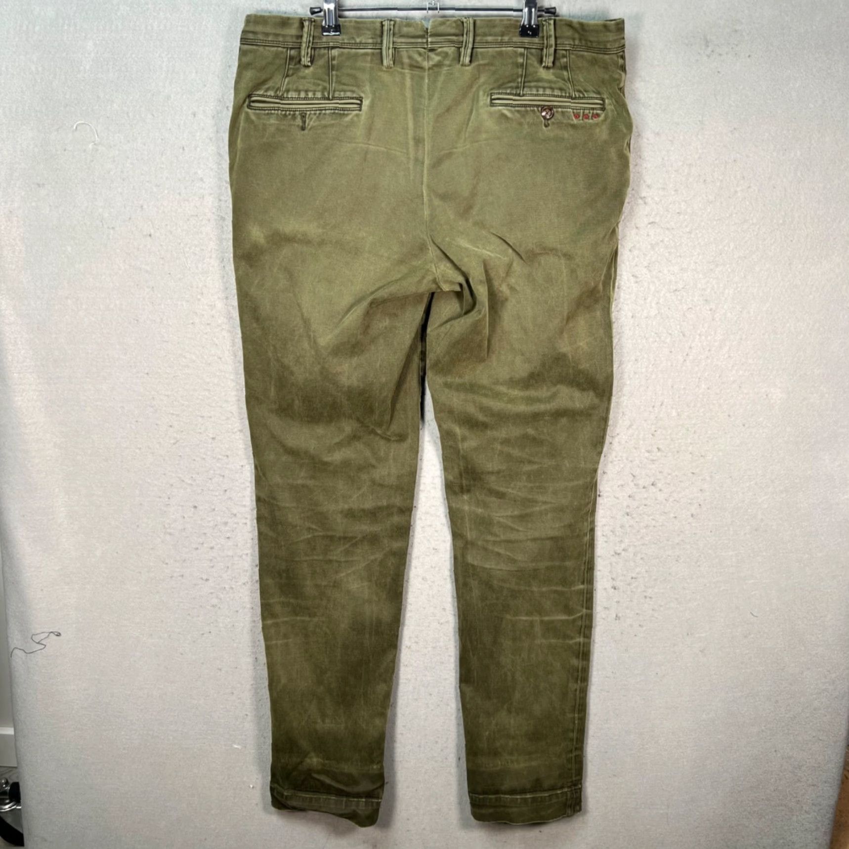 Vintage VINTAGE Rose & Born Mens 52 Olive Green Slim Fit Pants Cotton Blend Chino Flat Front Tapered Inseam 33 Mens Size US 36 / EU 52 - 2 Thumbnail