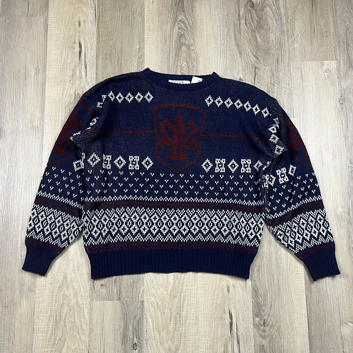 Vintage Pattern Sweater Grandpa Christmas Korea Club International Size US M / EU 48-50 / 2 - 2 Thumbnail