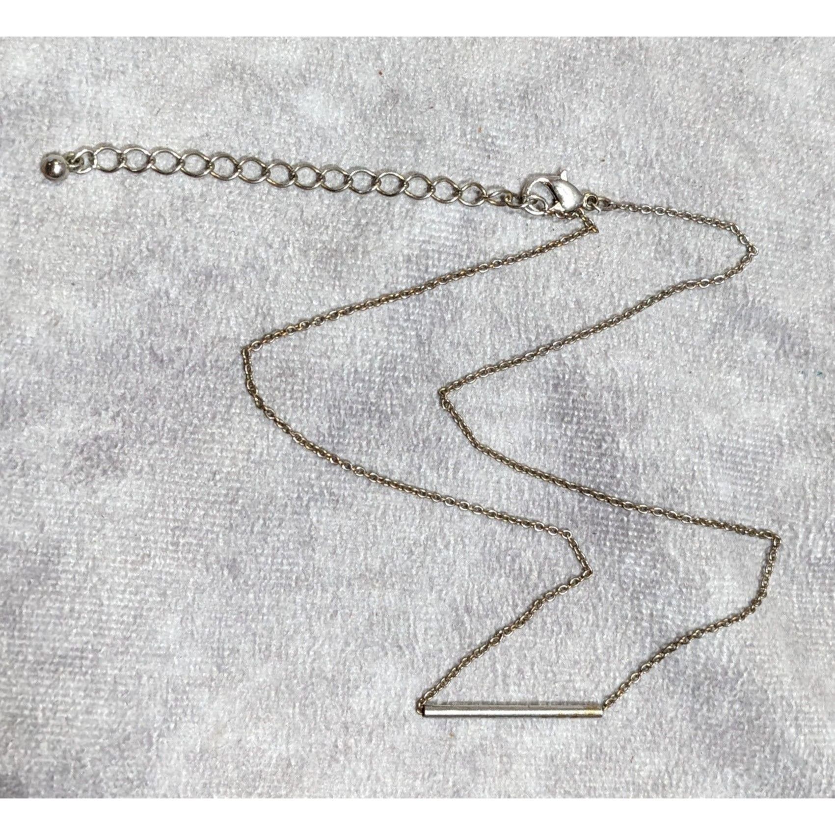 Other Minimalist Silver Tone Tube On Chain Necklace Size ONE SIZE - 6 Thumbnail