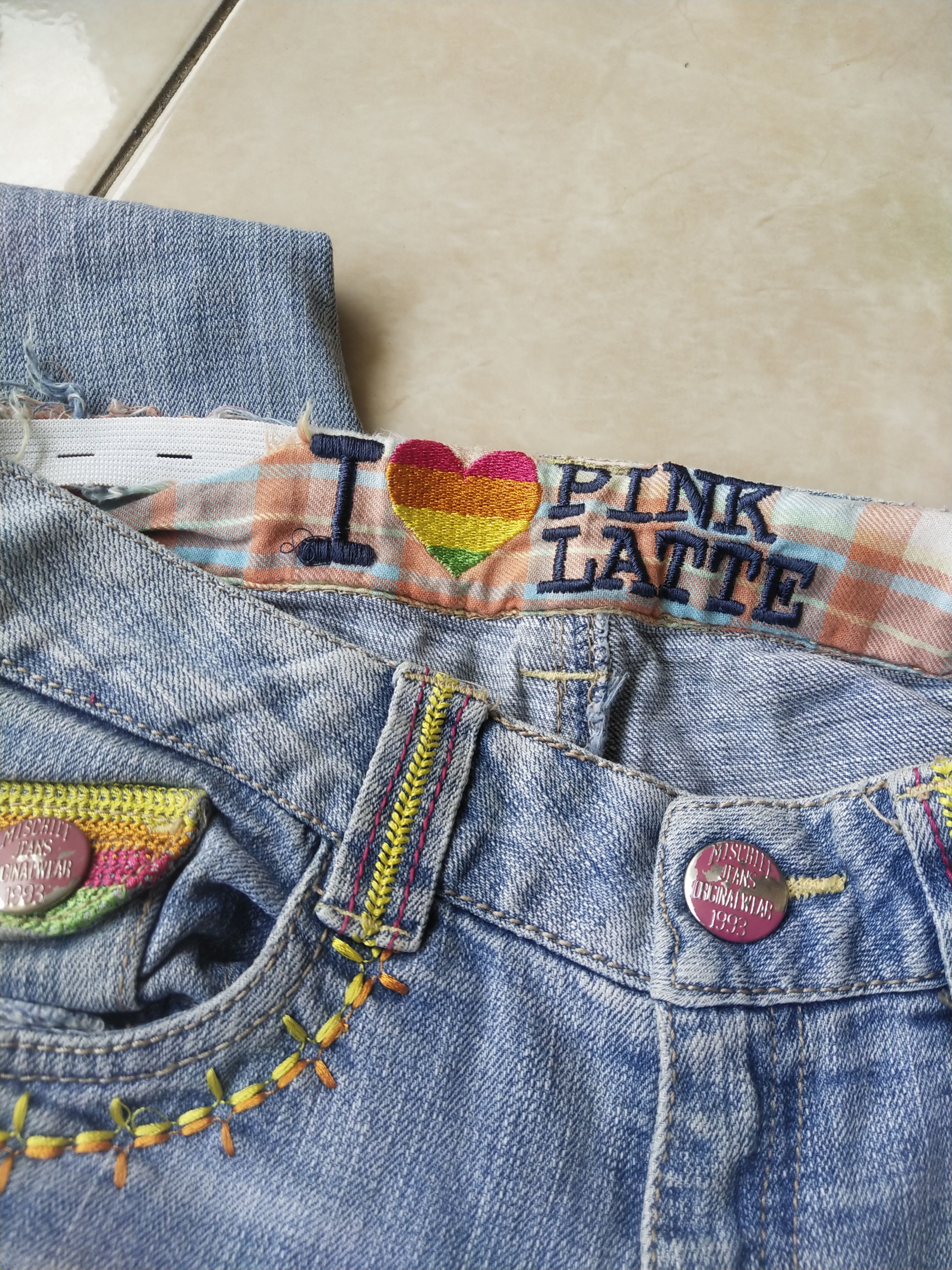 Hysteric Glamour Pink Latte Y2K Embroidered Rainbow Jeans Harajuku J-Fashion Size 27" / US 4 / IT 40 - 10 Thumbnail