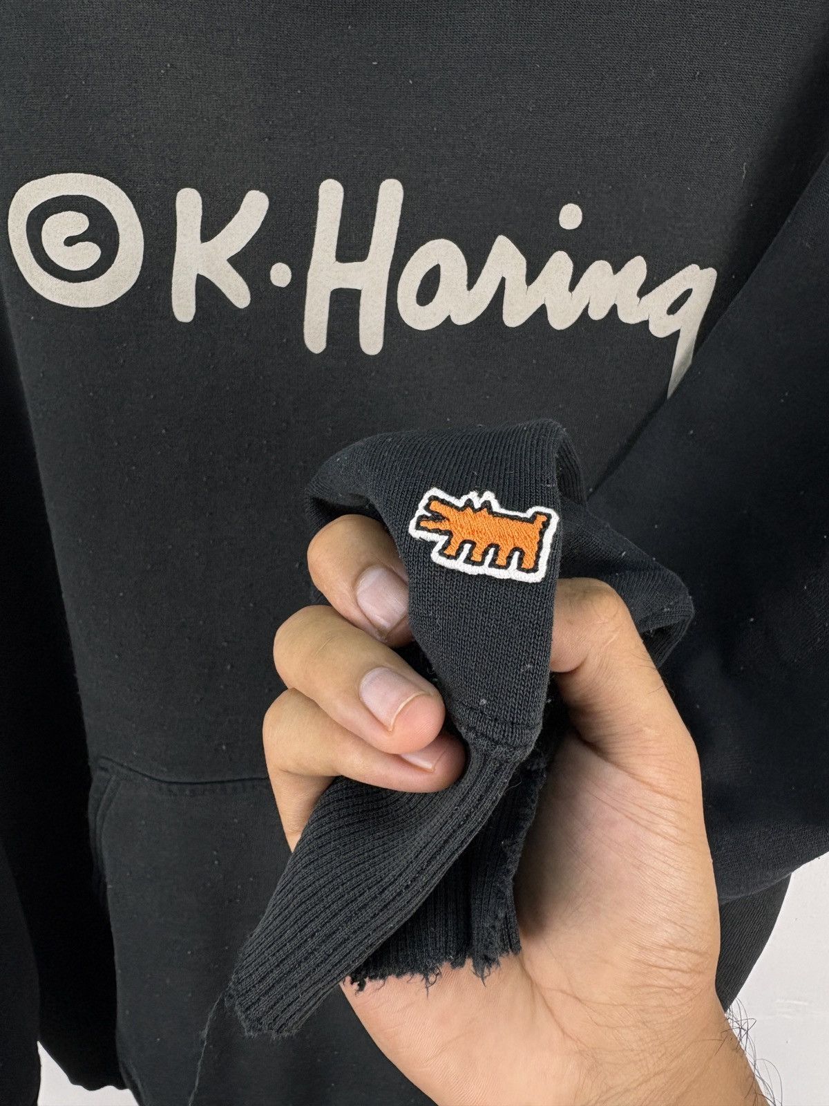 Keith Haring ‼️ Vintage K.Haring Baby Radiant Oversized Hooded Sweatshirt Size US XL / EU 56 / 4 - 7 Thumbnail
