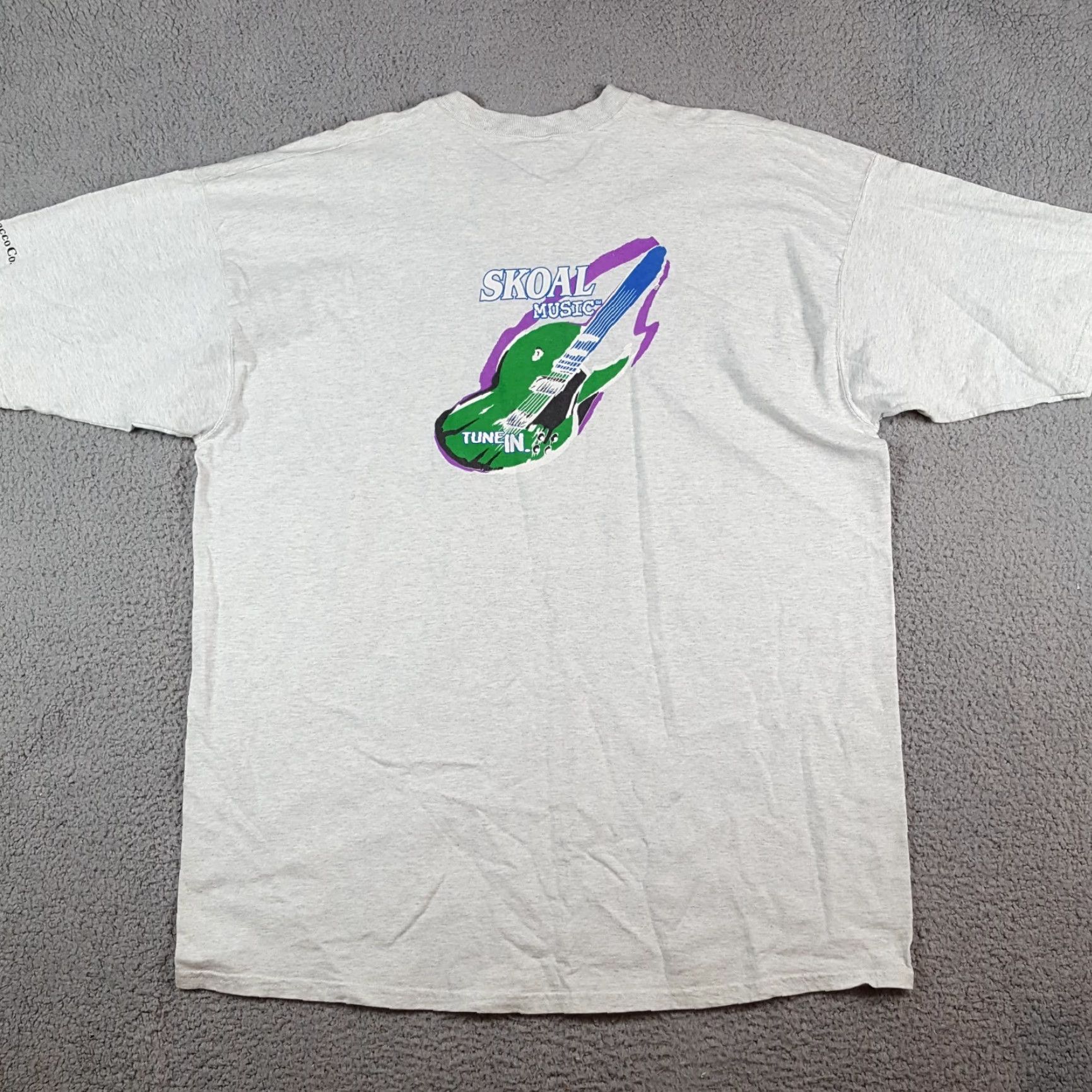 Fruit Of The Loom VINTAGE Skoal Music Tobacco Guitar 3XL Radio Promo Retro T Shirt Mens Gray Cotton Embroidered Logo | Fruit of the Loom Size US XXL / EU 58 / 5 - 7 Thumbnail
