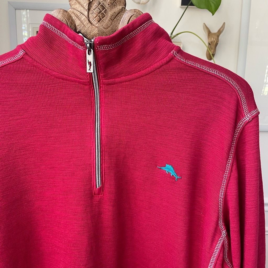 Tommy Bahama Tommy Bahama Quarter Zip Red Pullover Sailfish L Size US L / EU 52-54 / 3 - 2 Thumbnail