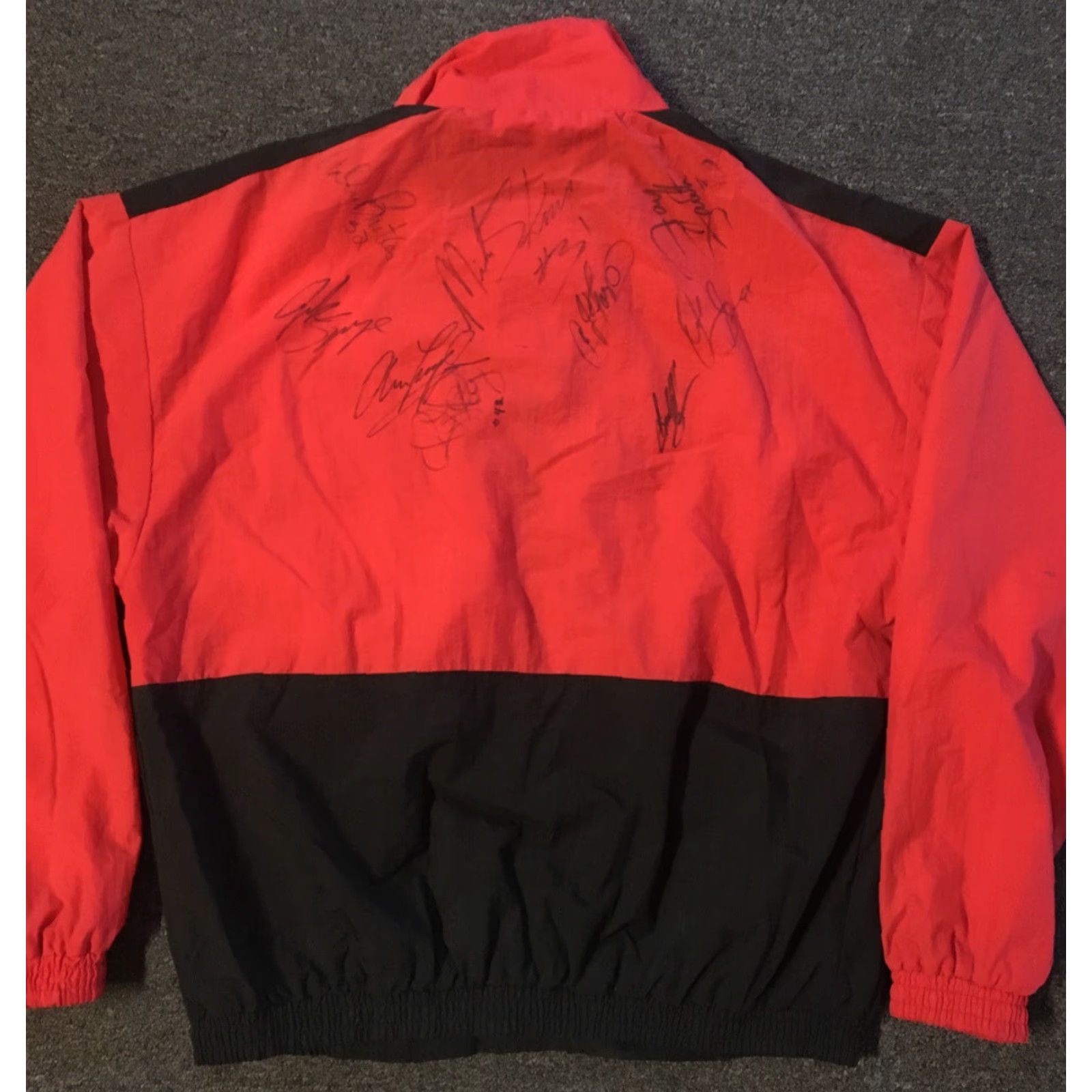 NASCAR VINTAGE NASCAR Bomber Jacket Men S Red Grunge 90s Autographed Kyle Larson Driving Race Car Signed Autograph Dale Earnhardt Winston Final Sale Only Size US S / EU 44-46 / 1 - 2 Thumbnail