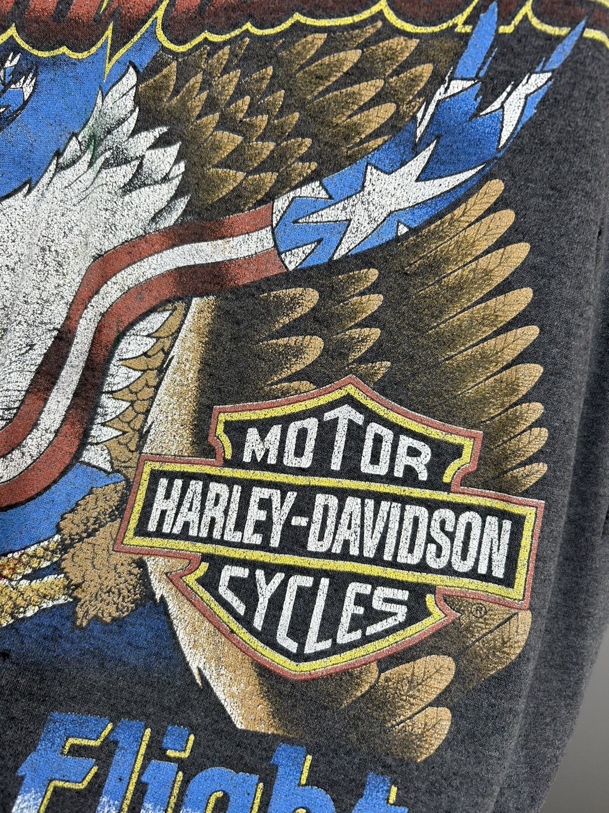 Harley Davidson × Vintage Vintage 90s Harley Davidson First in Flight T shirt Size US L / EU 52-54 / 3 - 11 Thumbnail