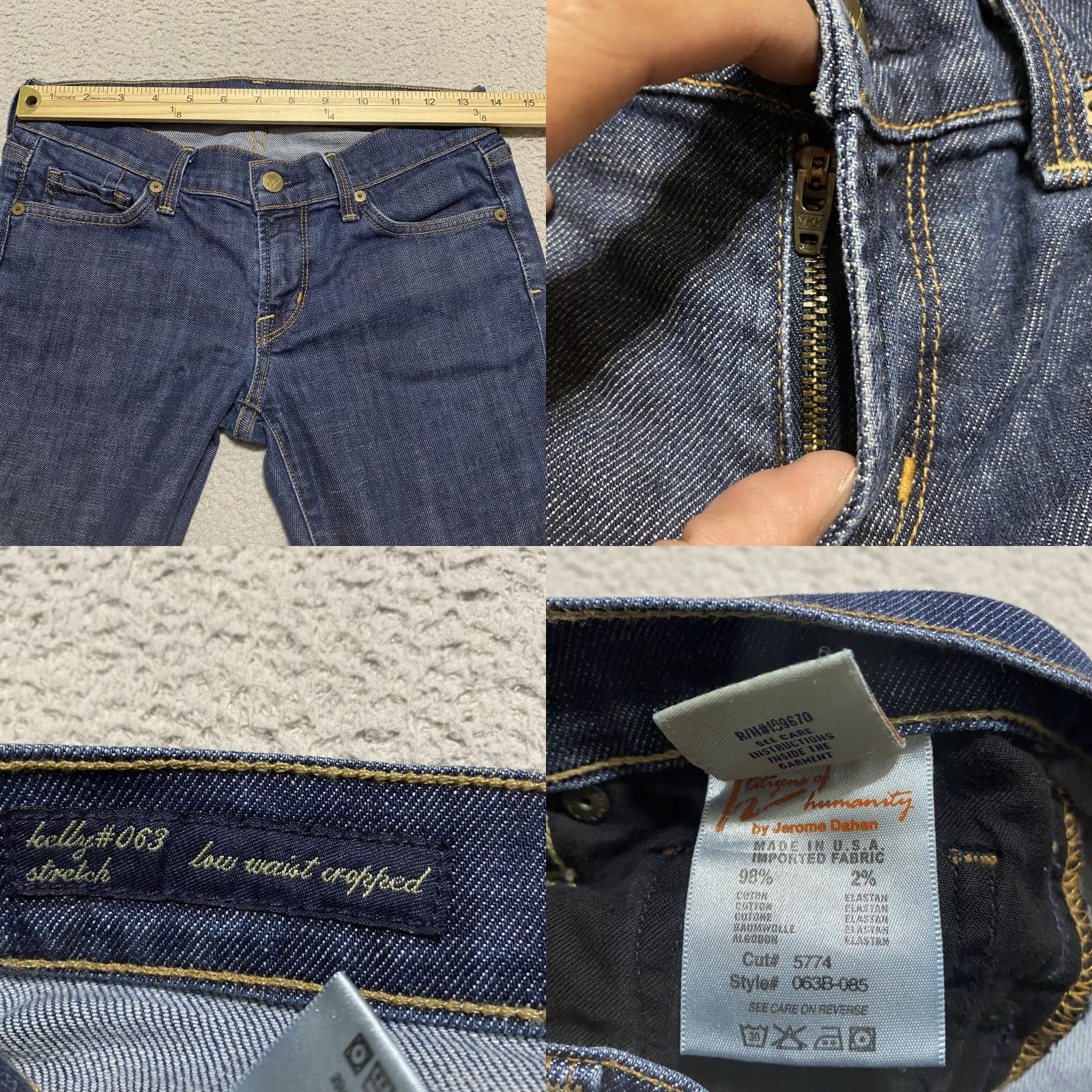 Citizens Of Humanity Citizens of Humanity Jeans Womens 27 Low Rise Crop Blue Denim Stretch 5-Pocket 063Kelly Vintage: No Mens Womens Size 27" / US 4 / IT 40 - 8 Thumbnail