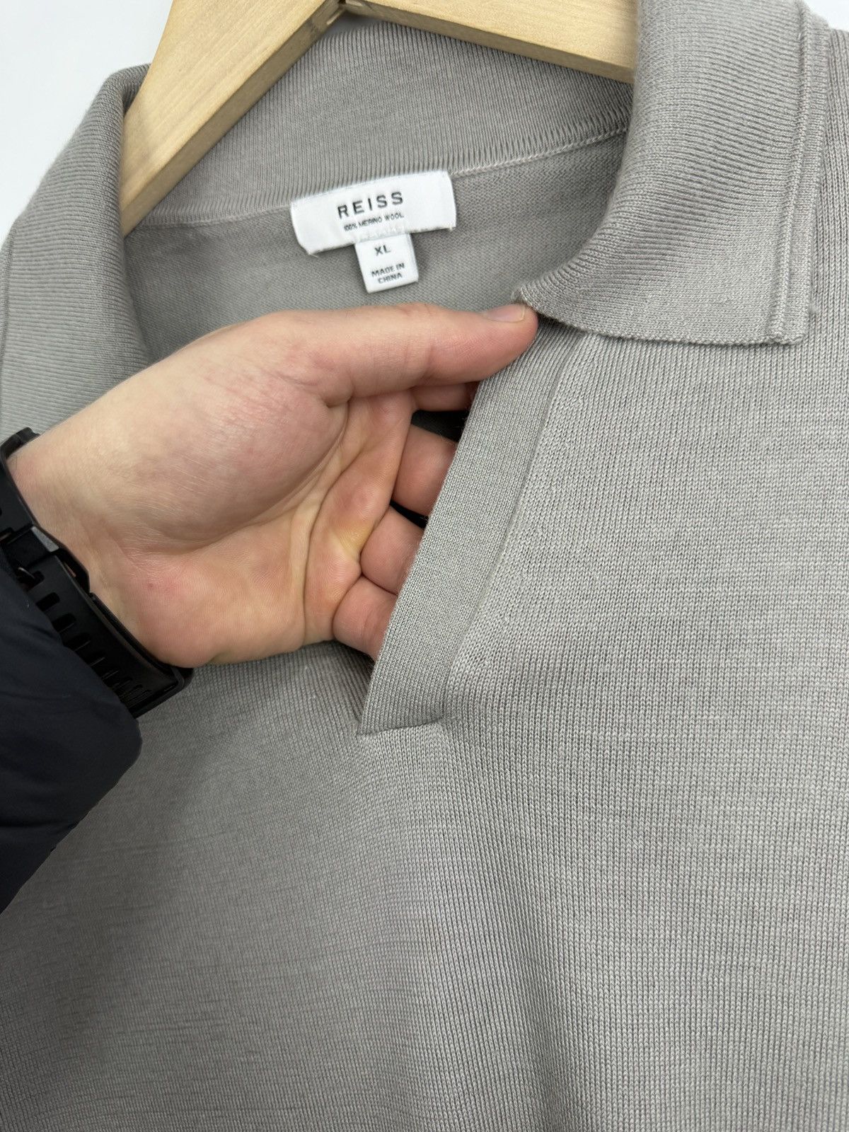 Reiss 🇬🇧 Reiss Luxury 100% Merino Wool Sweater Polo Long Sleeve Size US XL / EU 56 / 4 - 5 Thumbnail